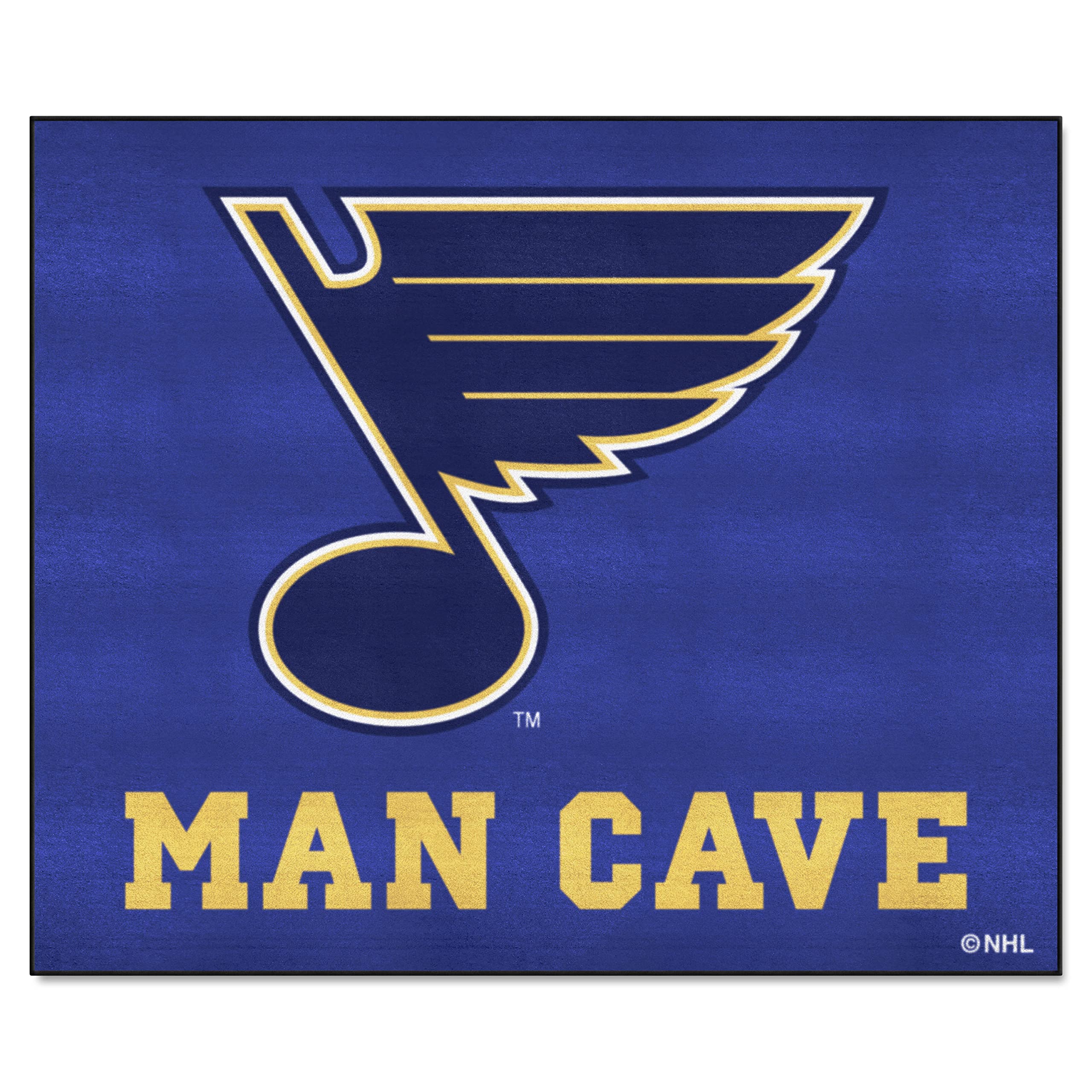 Fanmats 14488 St Louis Blues Man Cave Tailgater Rug - 5Ft X 6Ft Sports Fan Area Rug, Home Decor Rug And Tailgating Mat