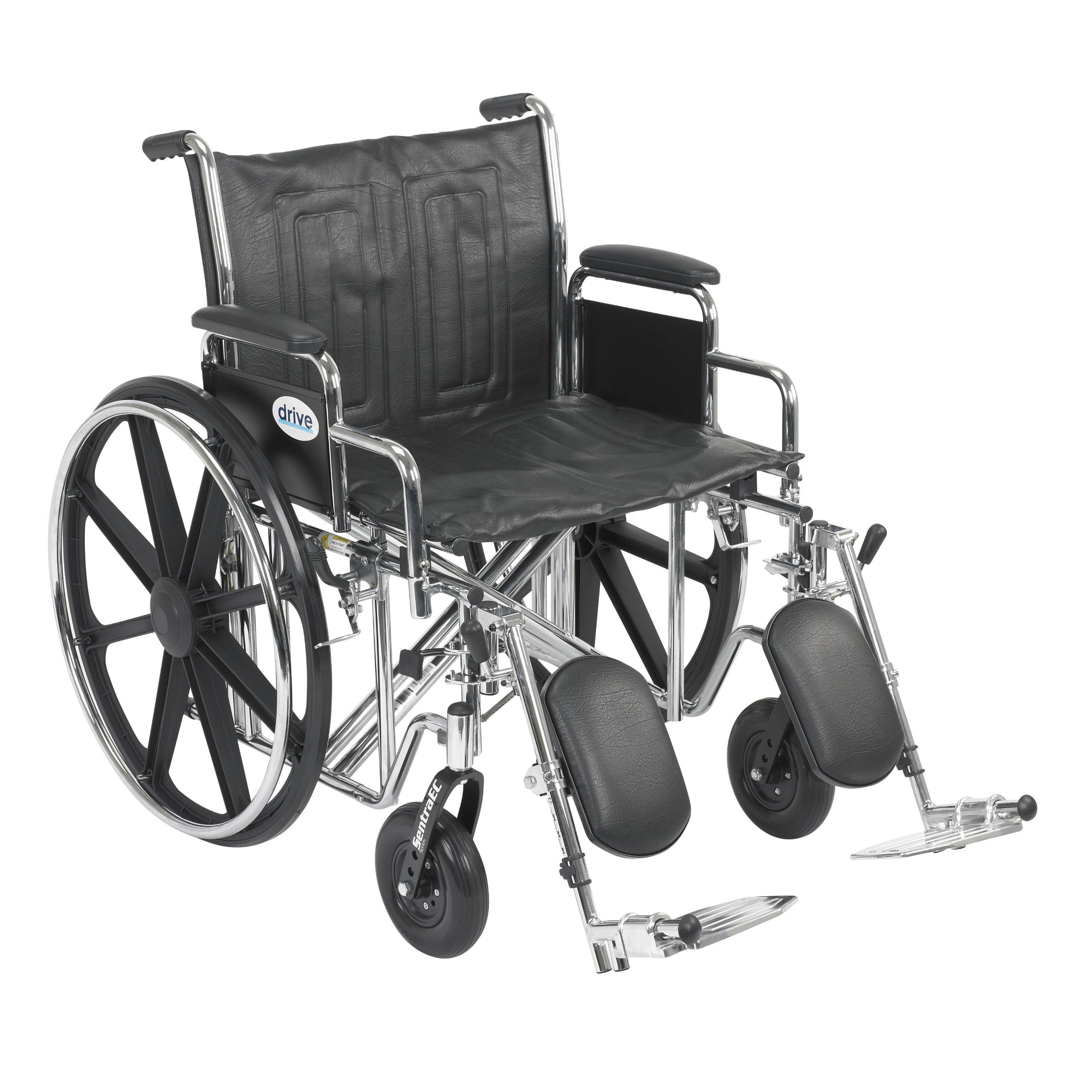 Sentra EC Heavy Duty Wheelchair, Detachable Desk Arms, Elevating Leg Rests, 22 Seat"