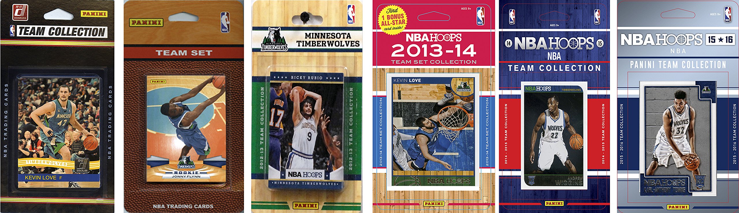NBA Minnesota Timberwolves 6 Different Licensed Trading Card Team Sets