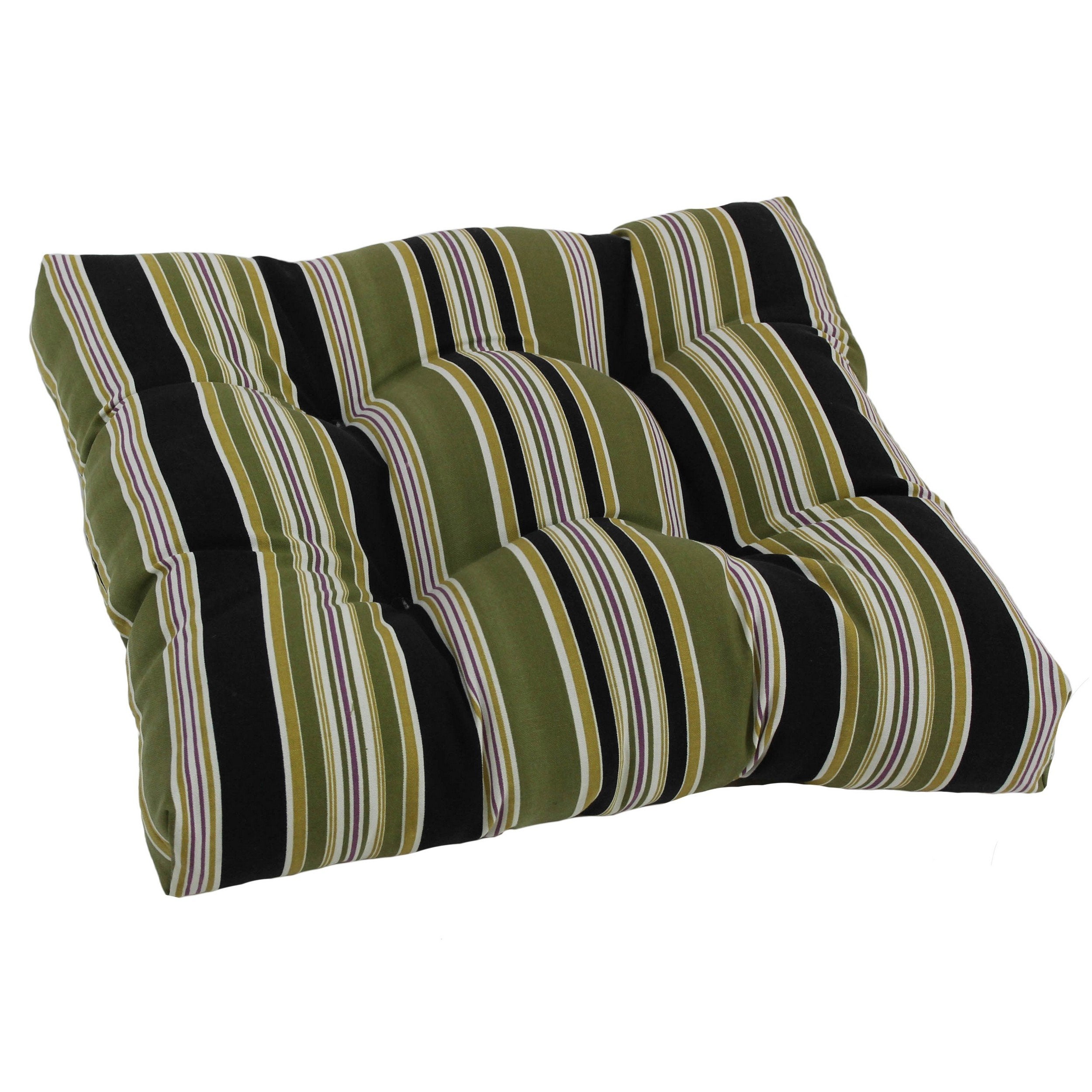 19-inch Squared Spun Polyester Tufted Dining Chair Cushion - Eastbay Onyx
