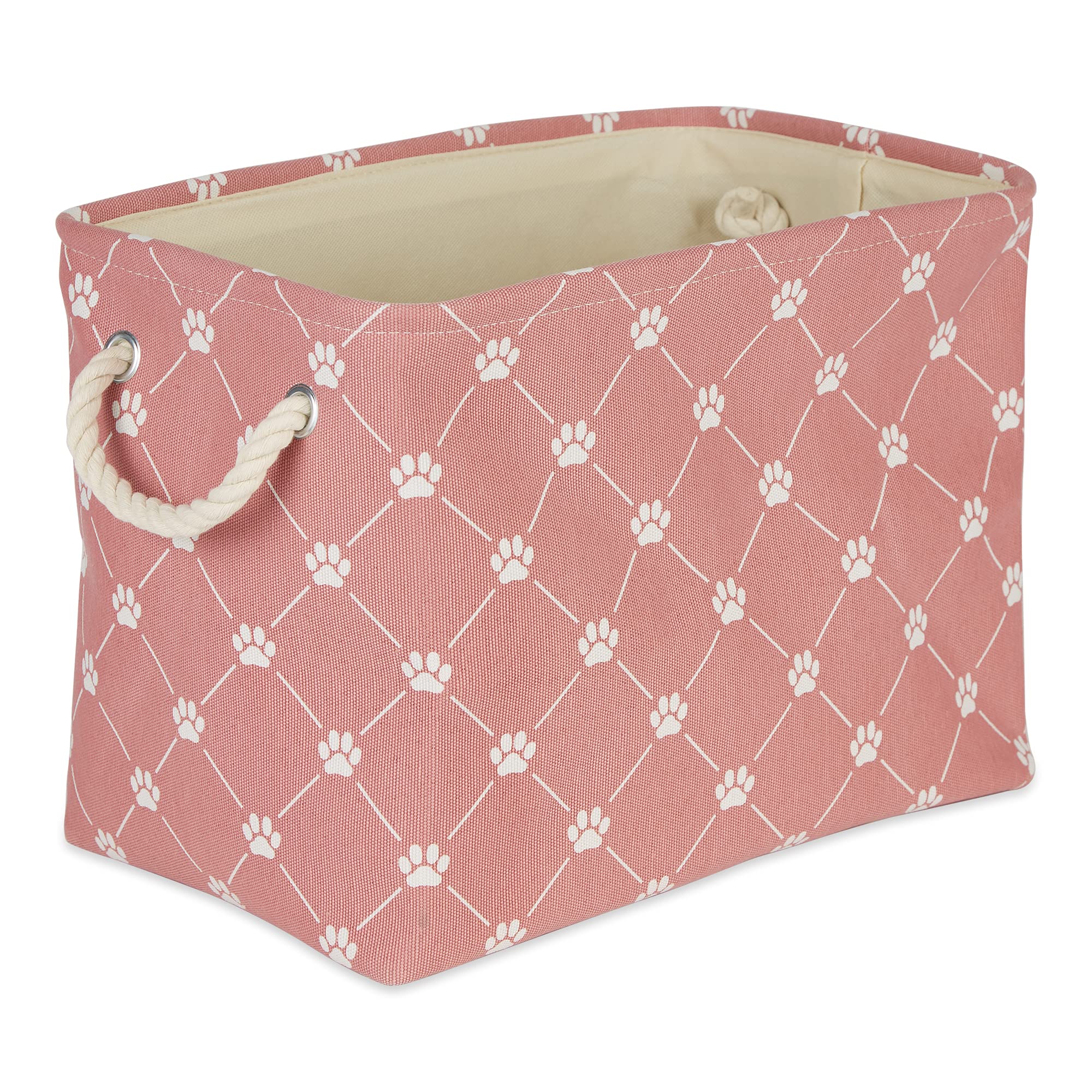 Bone Dry Pet Storage Collection Paw And Bone Print, Medium Rectangle, 16X10X12, Rose Trellis