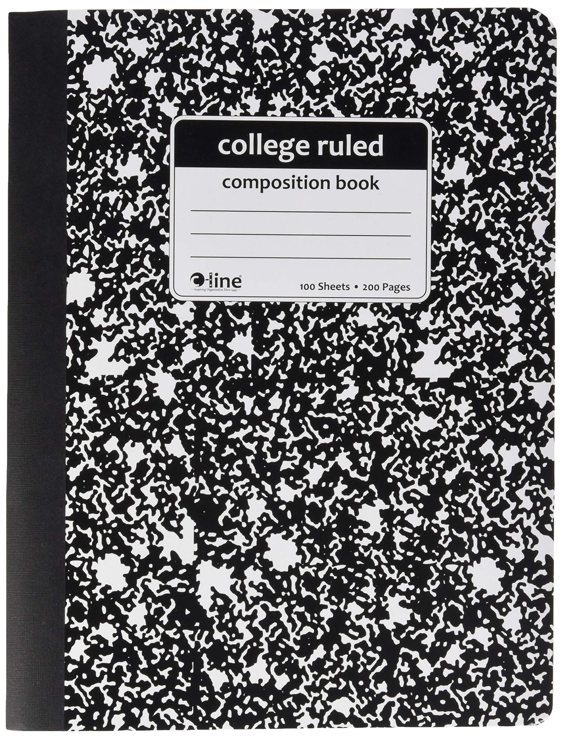 Composition Notebook, College Ruled, Black Marble (Set of 12 EA)