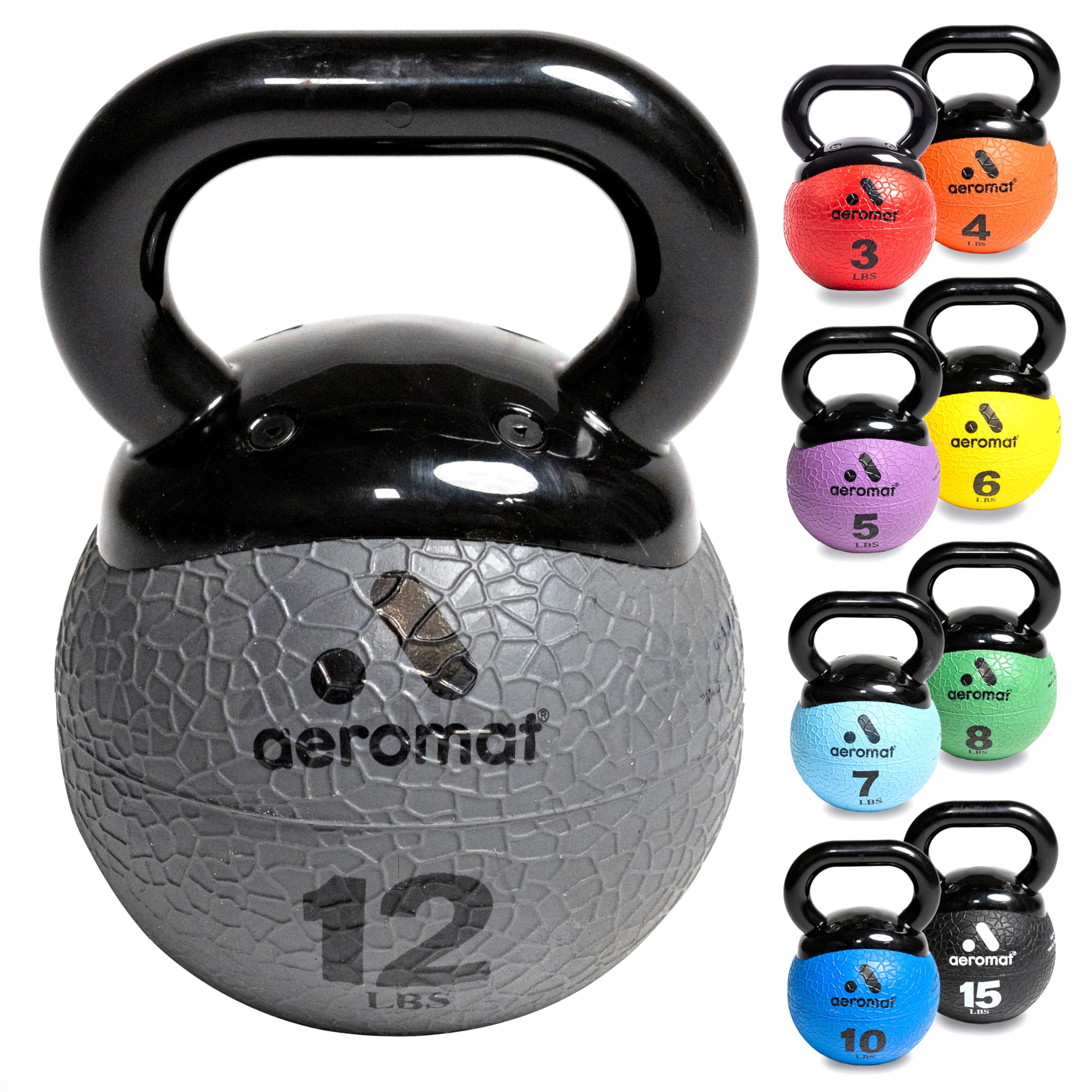 Aeromat Elite Mini Kettlebell Medicine Ball, 12 lb, color: Gray