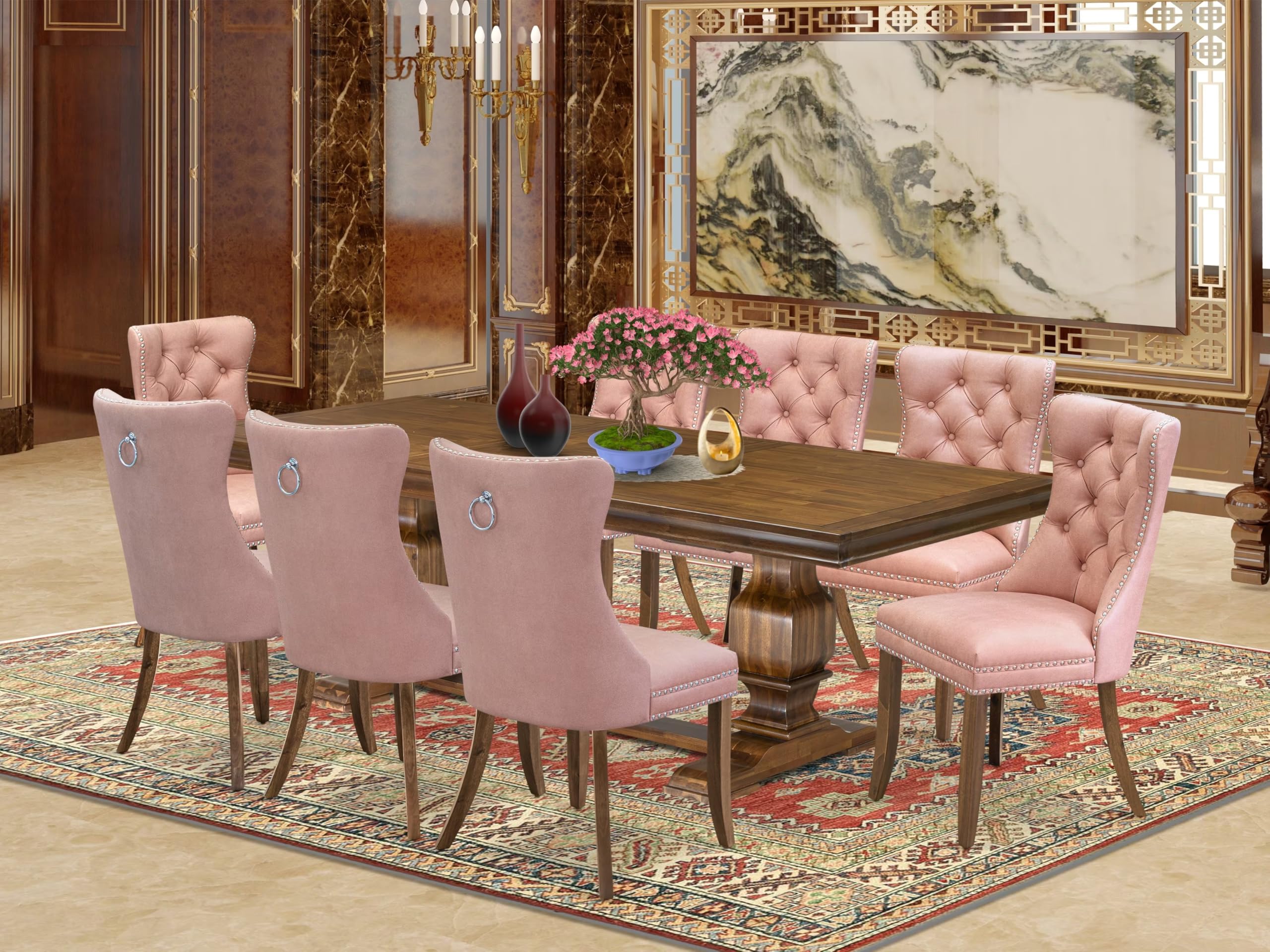 9 piece Mid Century Dining Table Set a Dining Table and 8 Kitchen Chairs