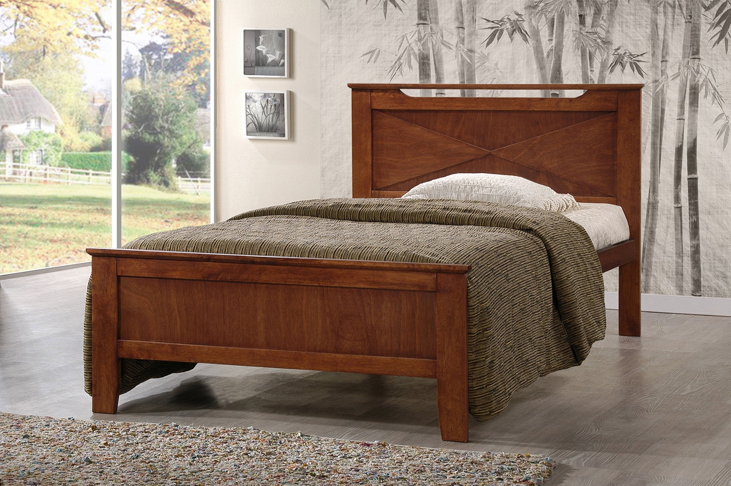 SB312-Twin Bed-Antique Oak