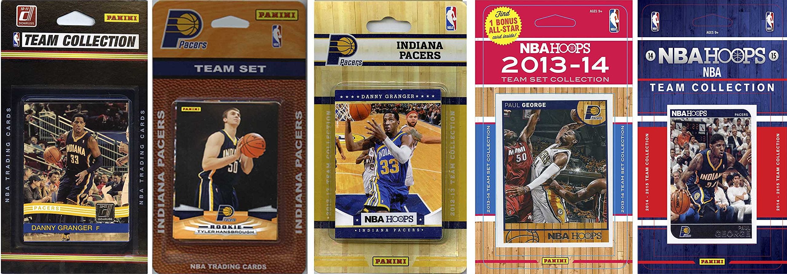 NBA Indiana Pacers 5 Different Licensed Trading Card Team Sets