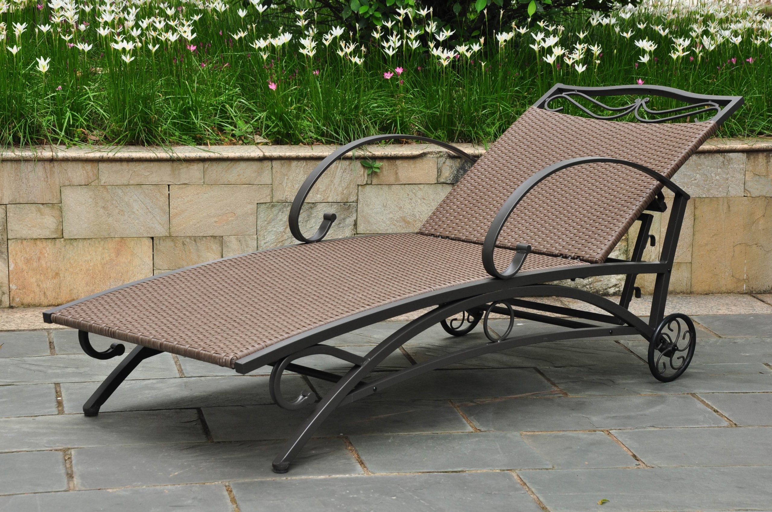 Valencia Resin Wicker/ Steel Multi-position Chaise Lounge - Antique Brown