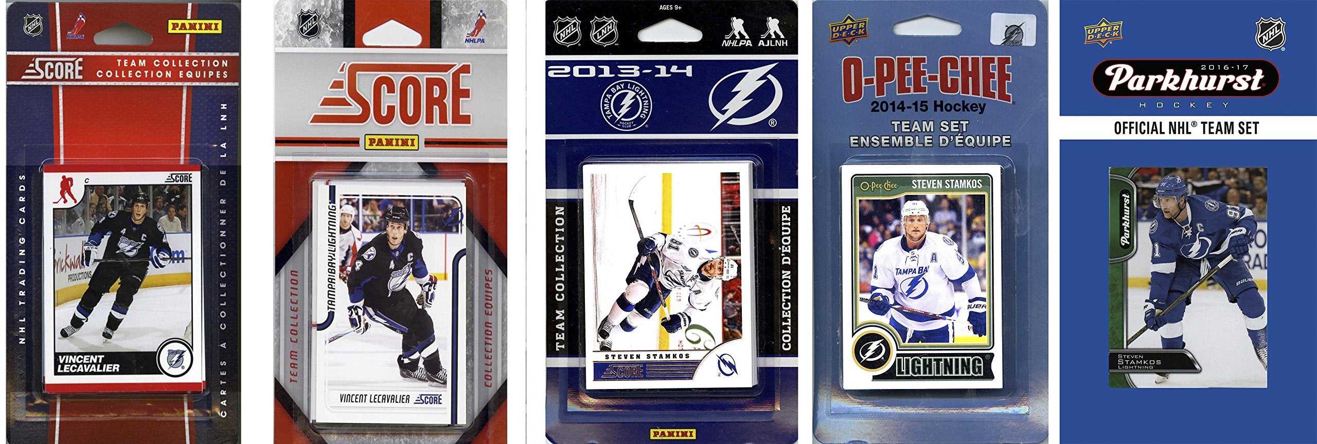NHL Tampa Bay Lightning 5 Different Licensed Trading Card Team Sets