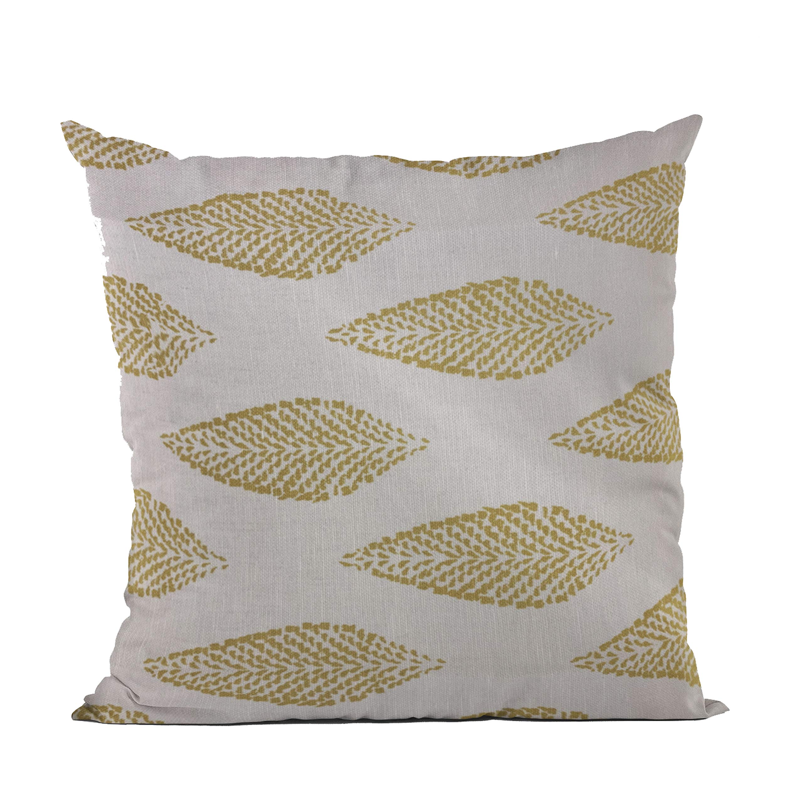 Plutus Brands Green, Beige Plutus Large Leafs Floral Luxury Throw Pillow 16 in x 16in, Double Sided 16 x 16”