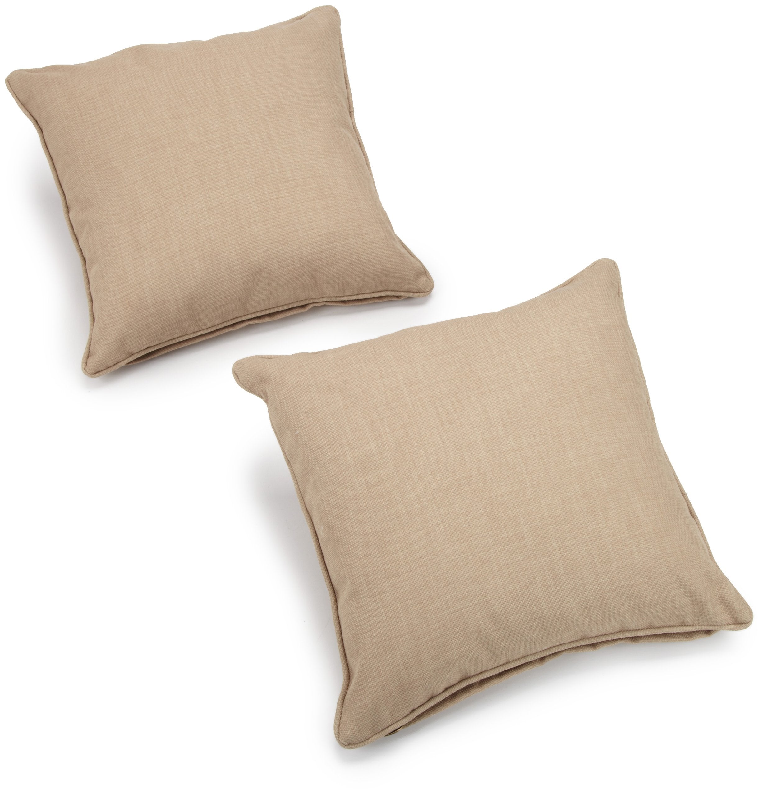 18-inch Outdoor Spun Polyester Square Throw Pillows (Set of 2)  - Sandstone