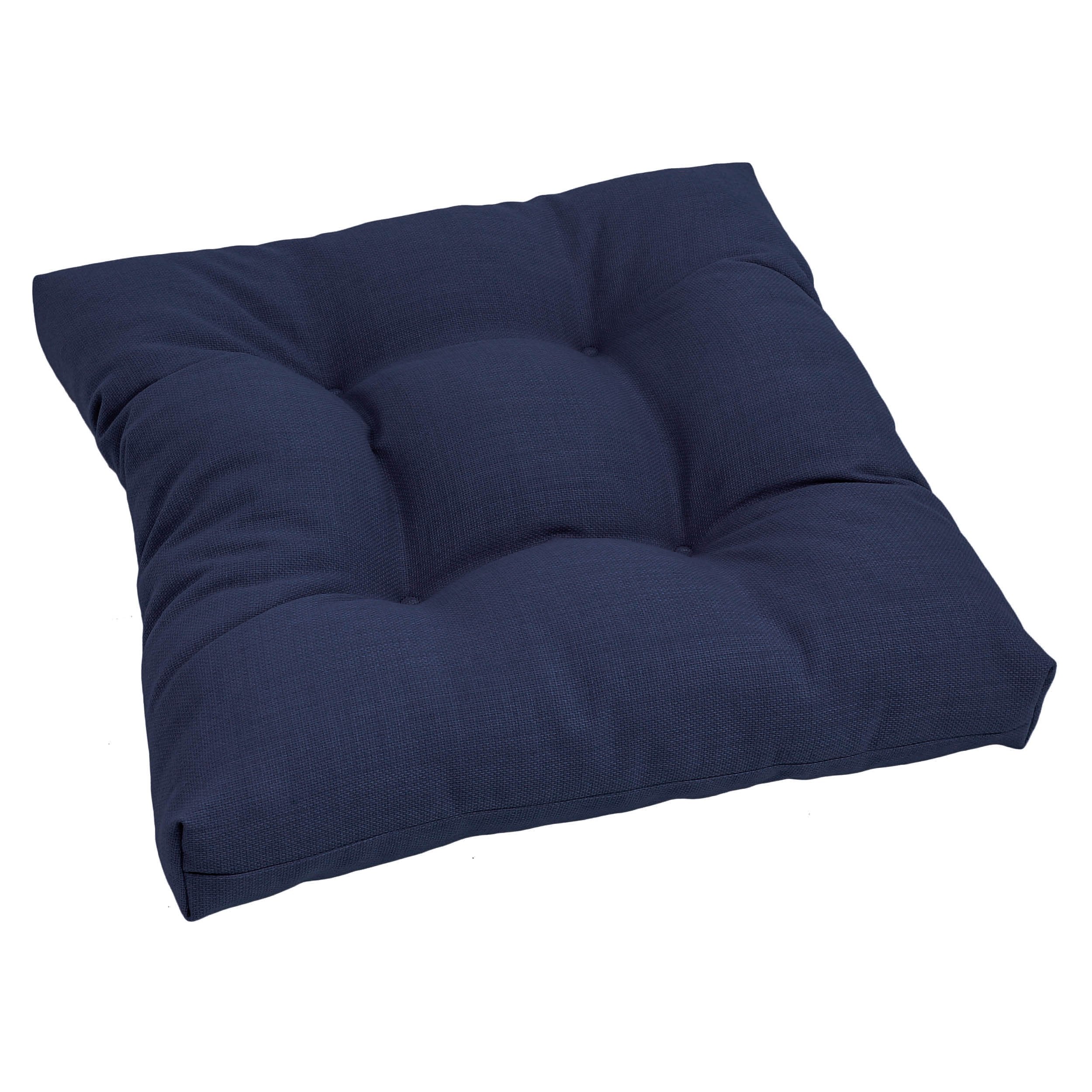 19-inch Squared Spun Polyester Tufted Dining Chair Cushion - Azul