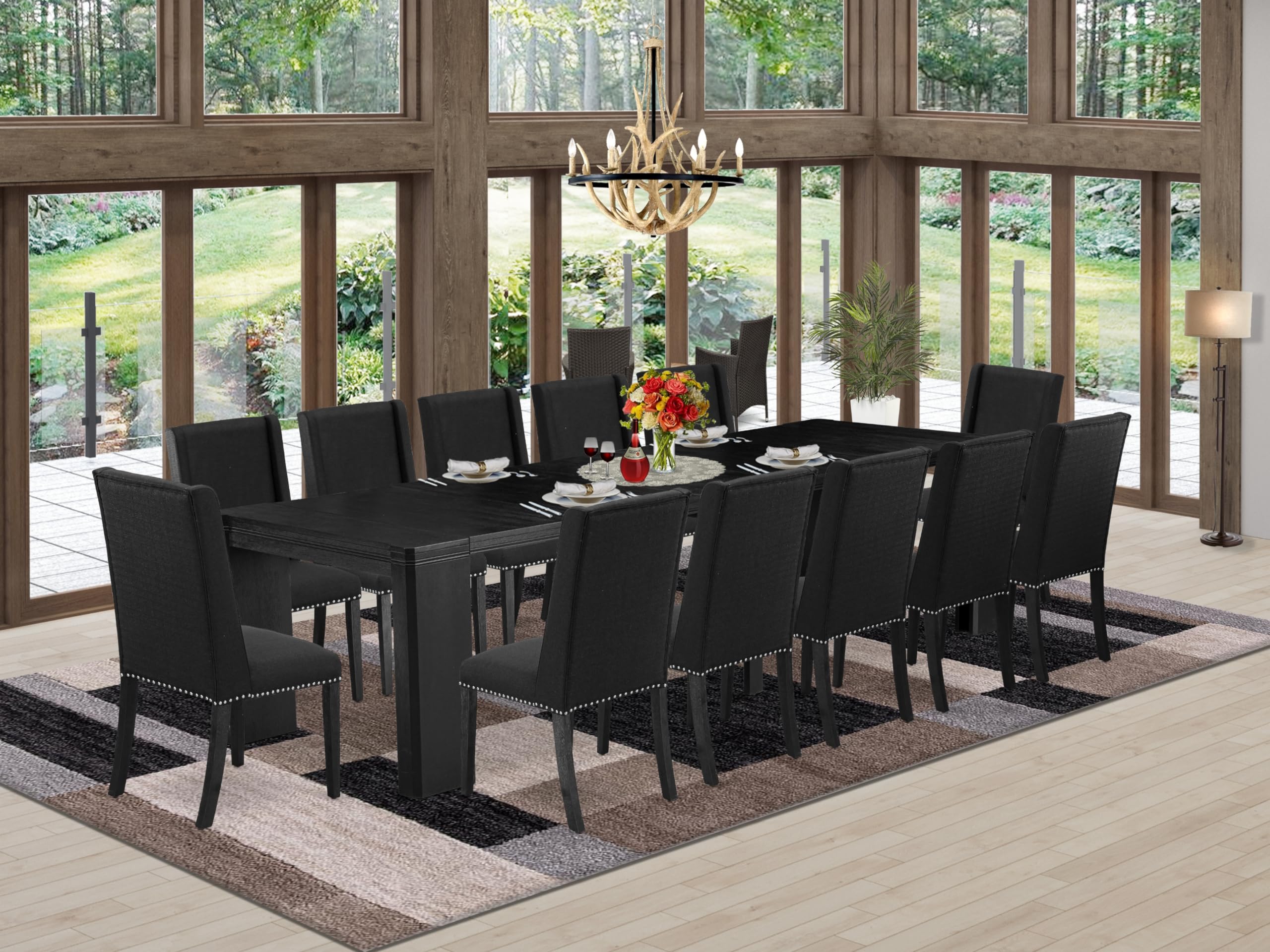 13-piece Modern Dining Room Table Set a Rectangular Kitchen Table