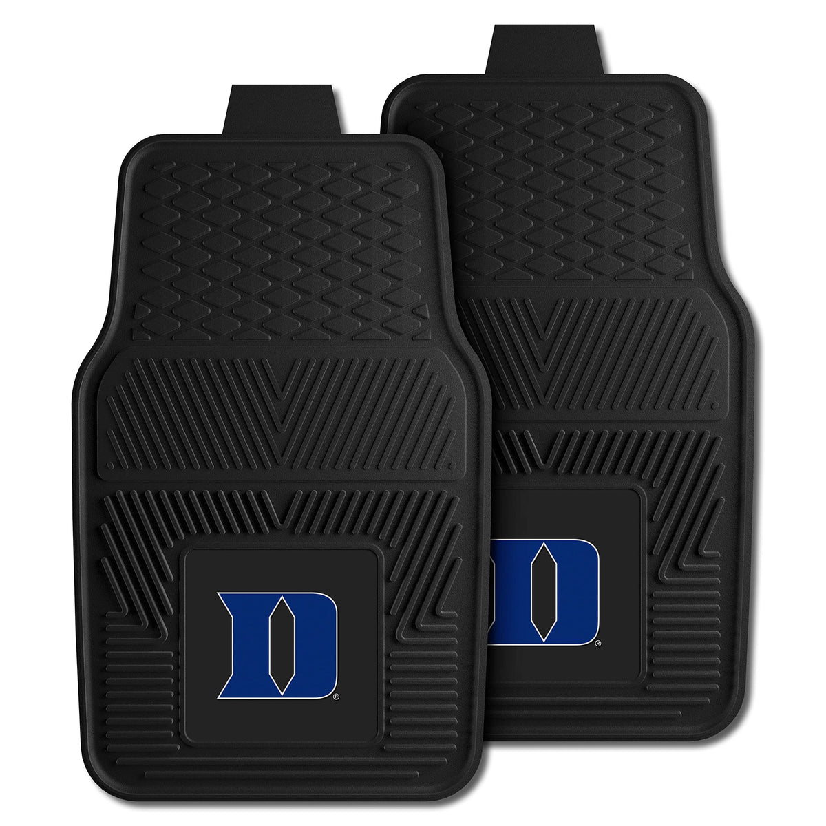 Fanmats 12097 Duke Blue Devils 2-Piece Heavy Duty Vinyl Car Mat Set, Front Row Floor Mats, All Weather Protection, Universal Fit