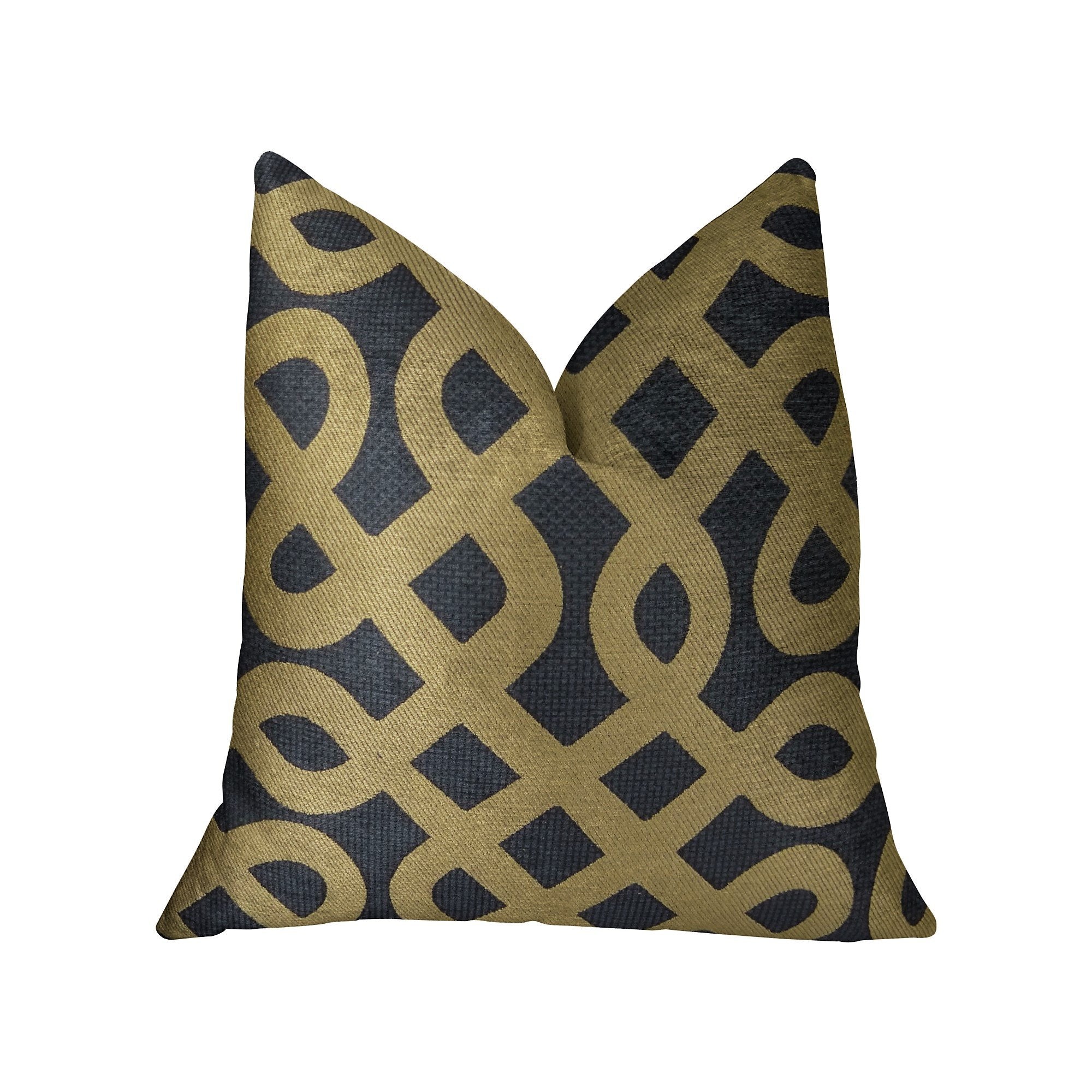Plutus Brands Graphic Maze Throw Pillow, 22 X 22, Navy/Taupe