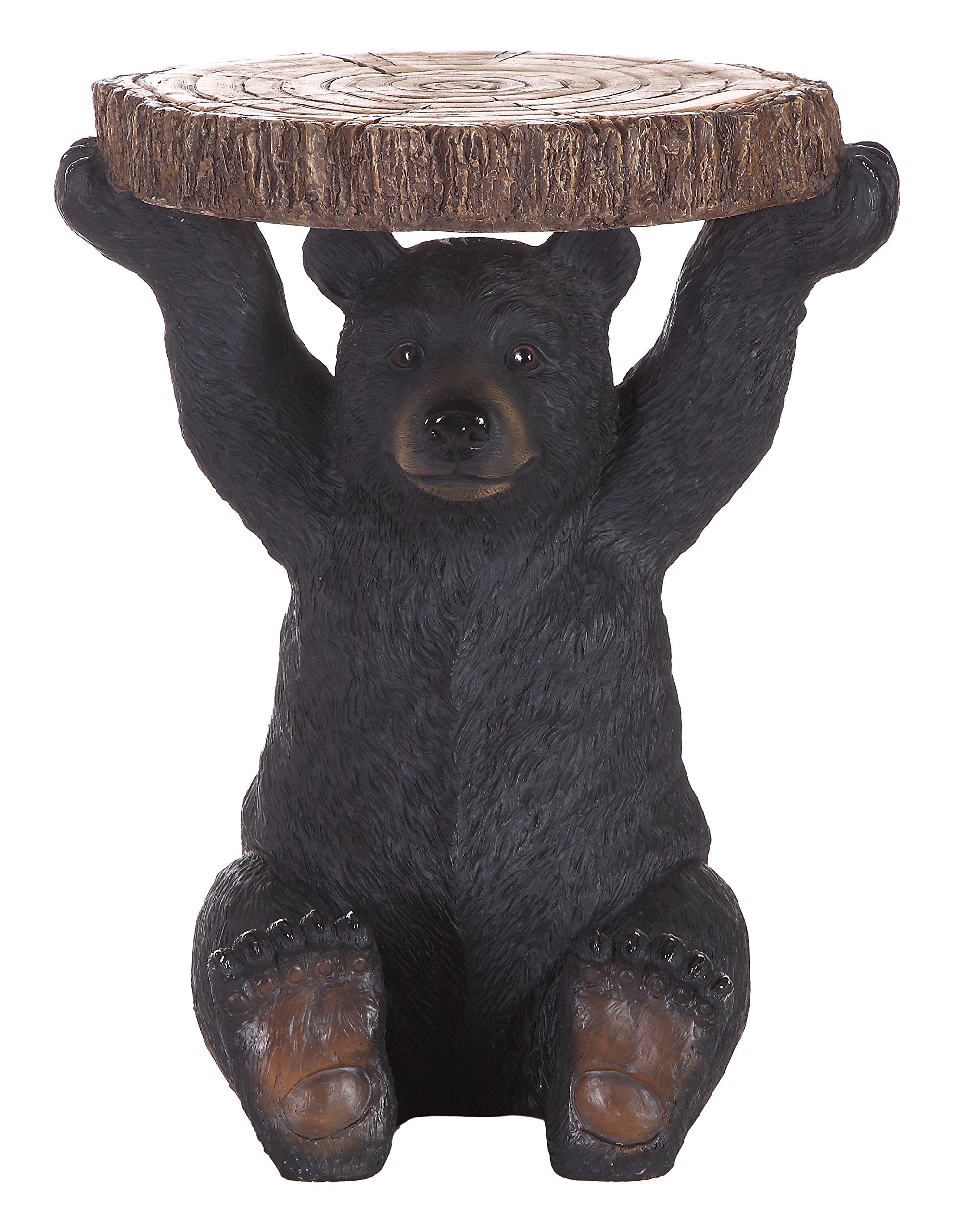 Hi-Line Gift Ltd 87875-F Sittingblack Bear Plant Stand Statue