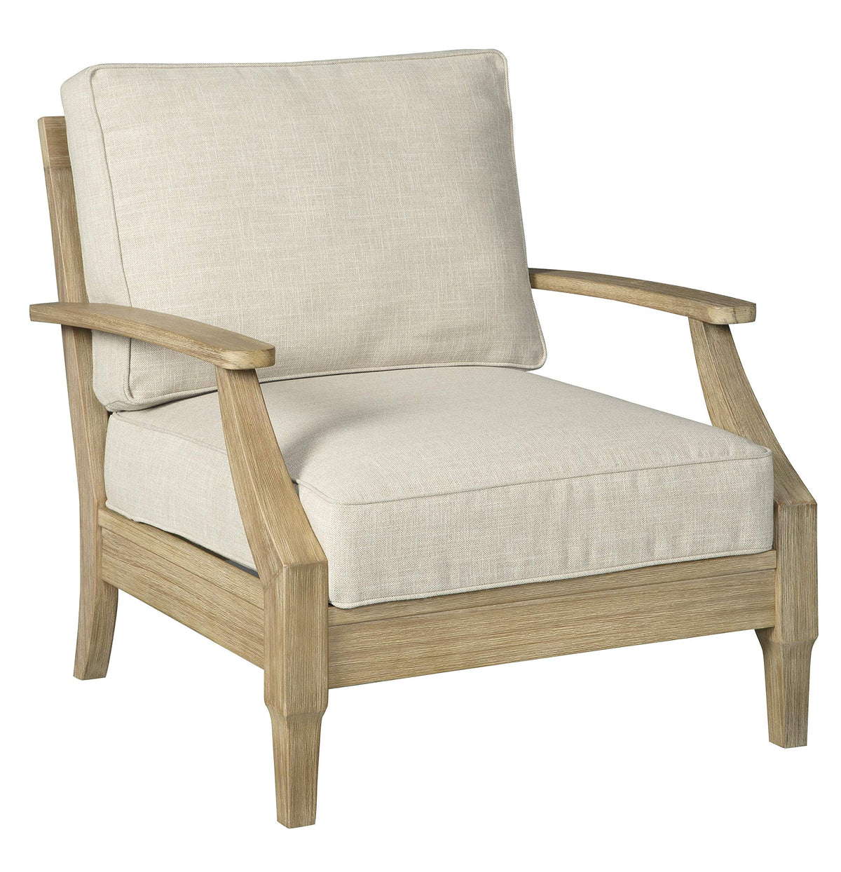 Benjara Traditional Wooden Chair With Fabric Cushioned Seating, Beige And Brown
