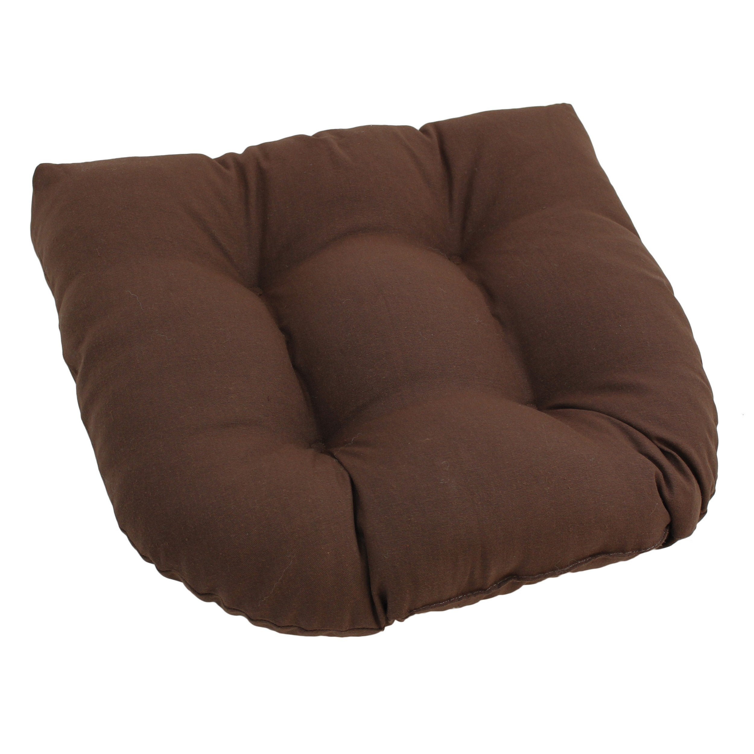 19-inch U-Shaped Twill Tufted Dining Chair Cushion  - Chocolate