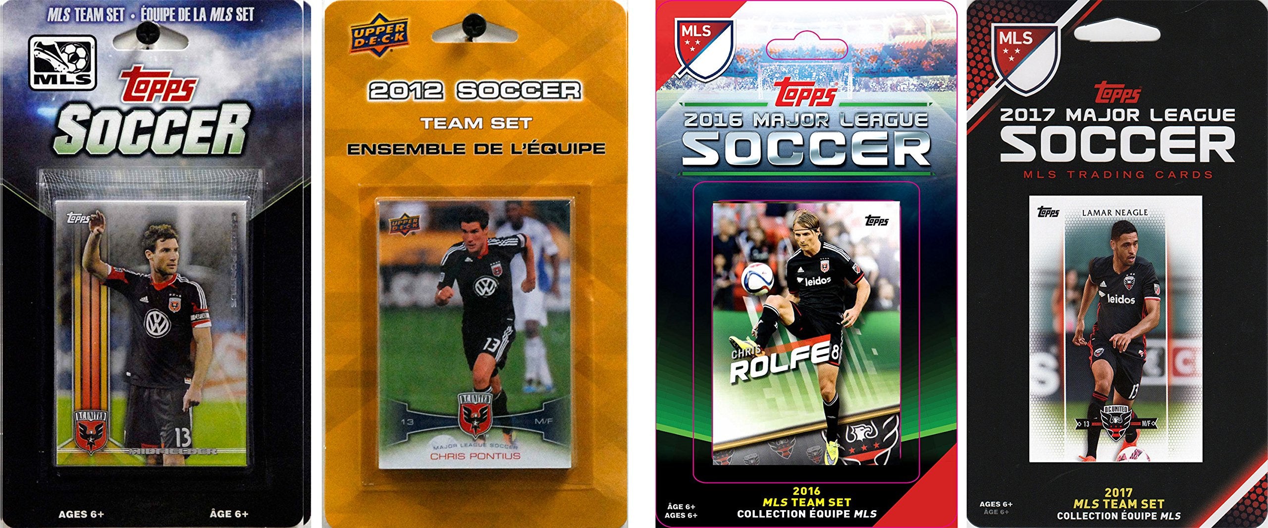 MLS D.C. United 4 Different Licensed Trading Card Team Sets