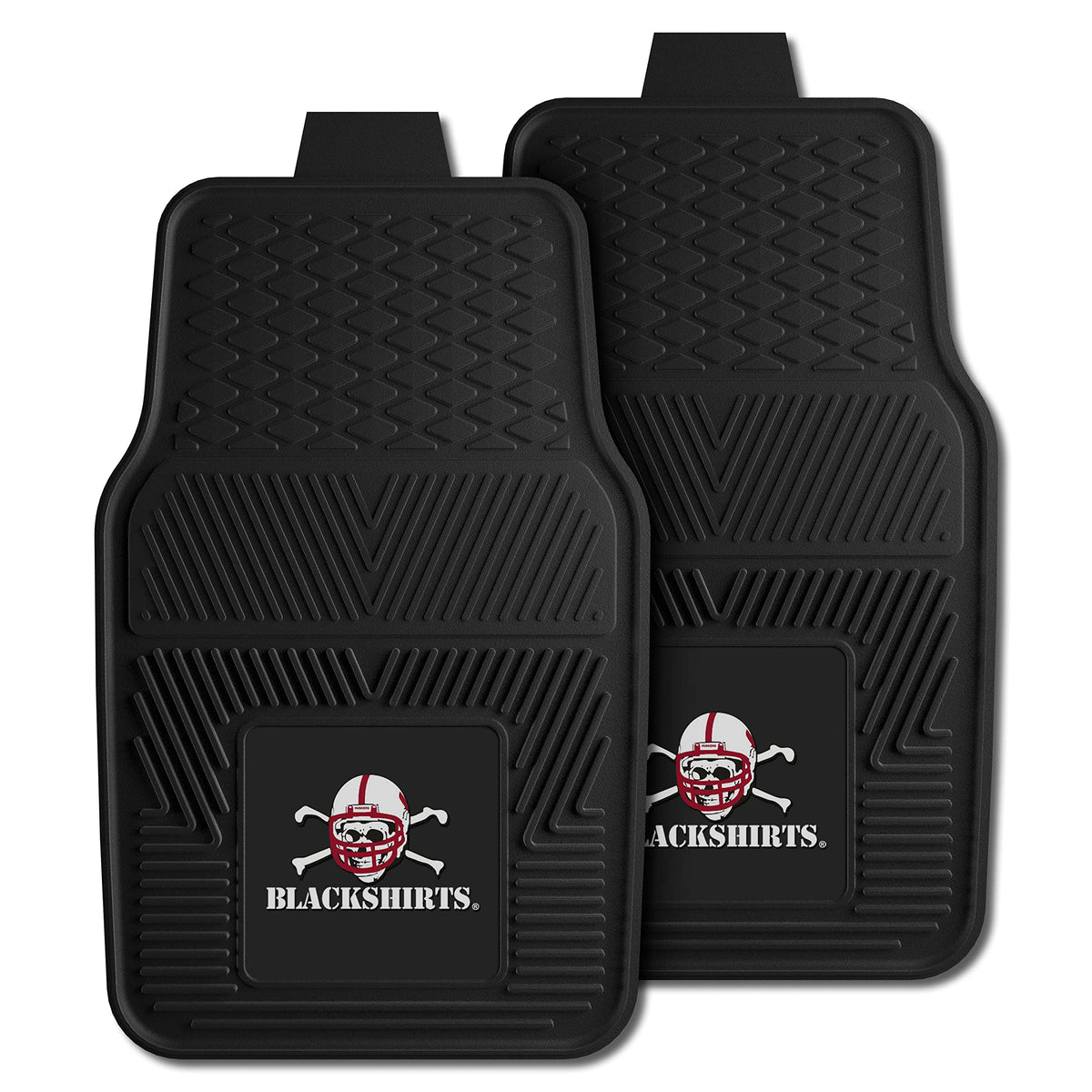 Fanmats 10716 Nebraska Cornhuskers 2-Piece Heavy Duty Vinyl Car Mat Set, Front Row Floor Mats, All Weather Protection, Universal
