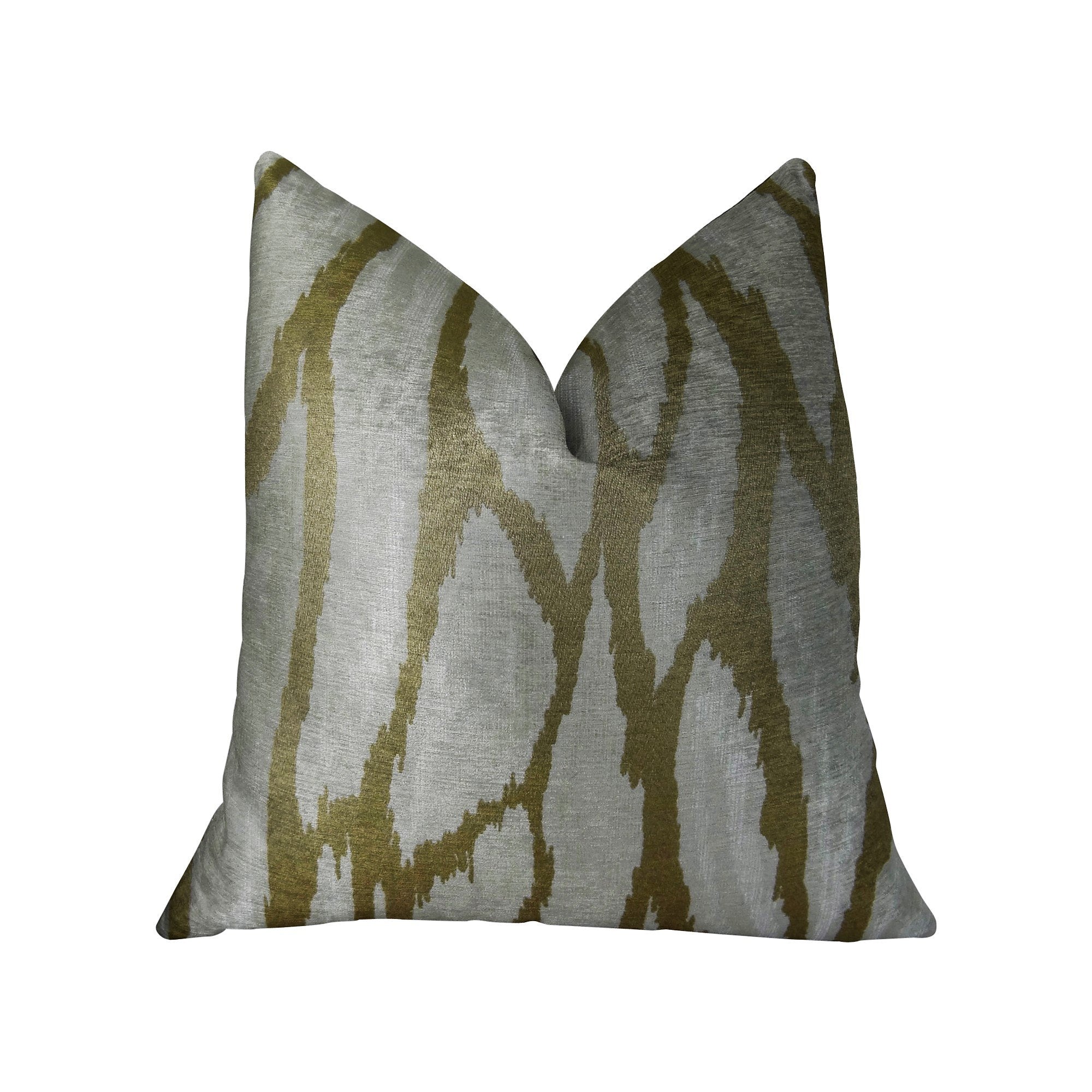 Plutus Kailua Branch Taupe Ivory Handmade Luxury Pillow - Double Sided 26 x 26″