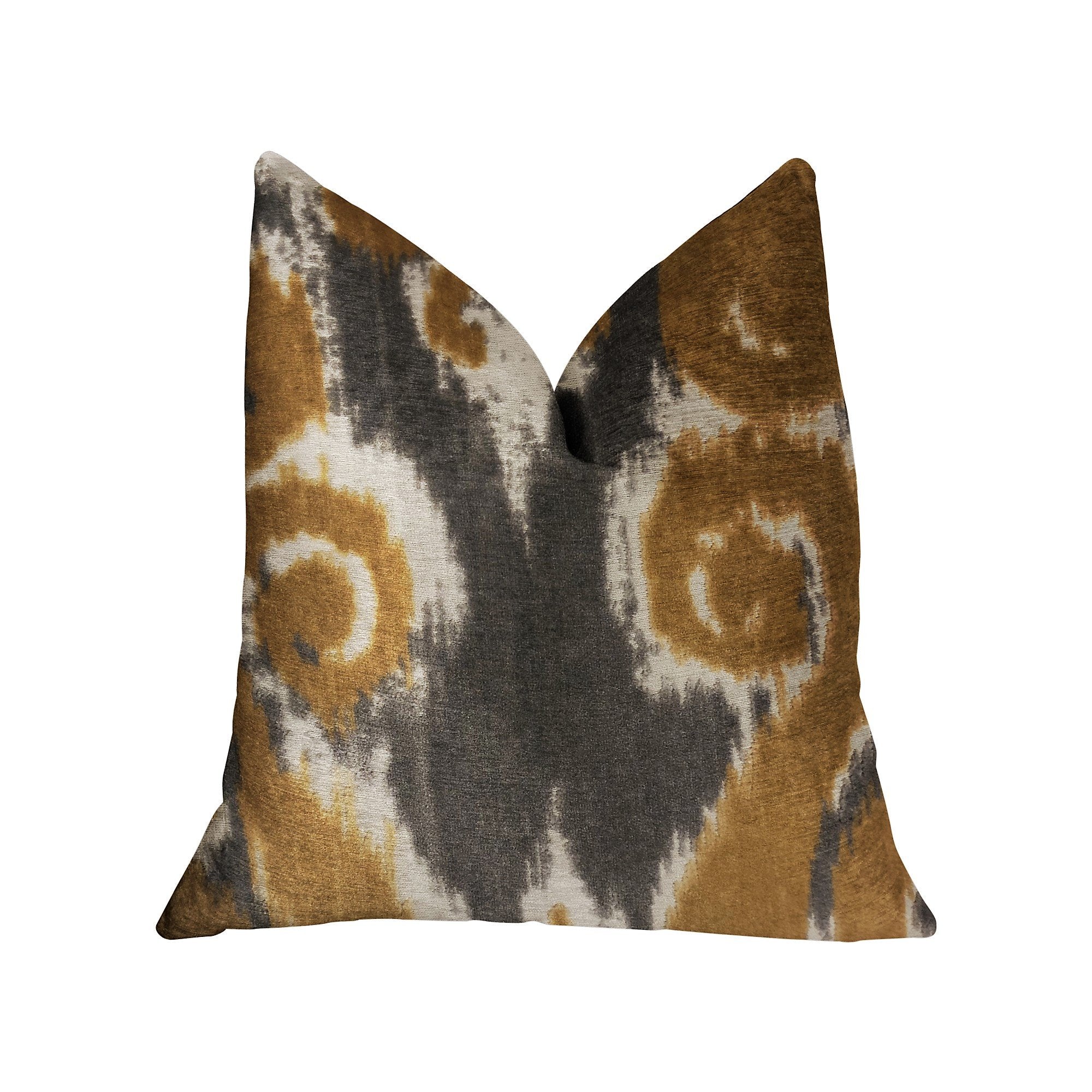 Plutus Euphoria Plush Gold Luxury Throw Pillow - Double sided  20 x 20″