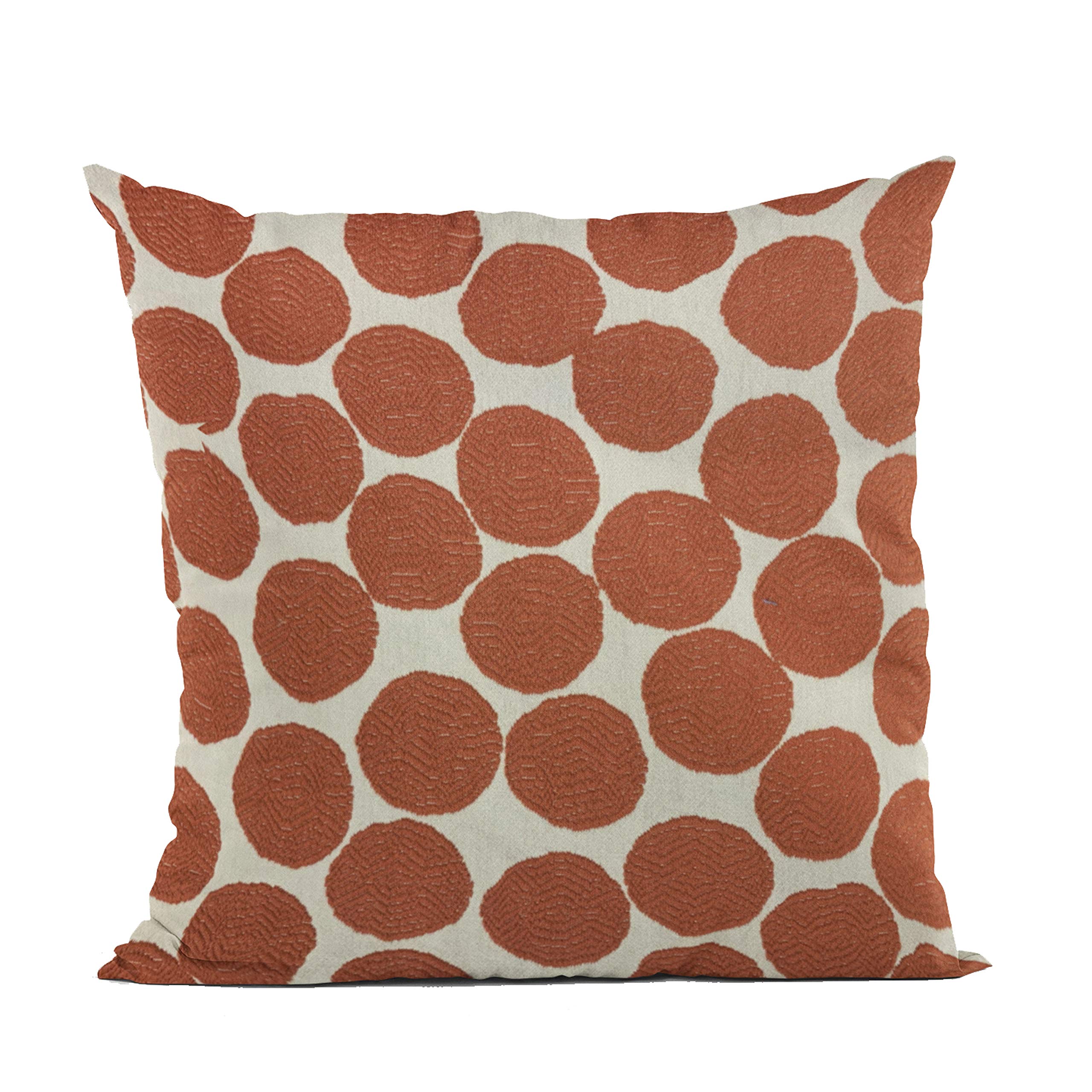 Plutus Brands Red, Beige Plutus Tomato Dot Luxury Throw Pillow 16 in x 16in, Double Sided 16 x 16”