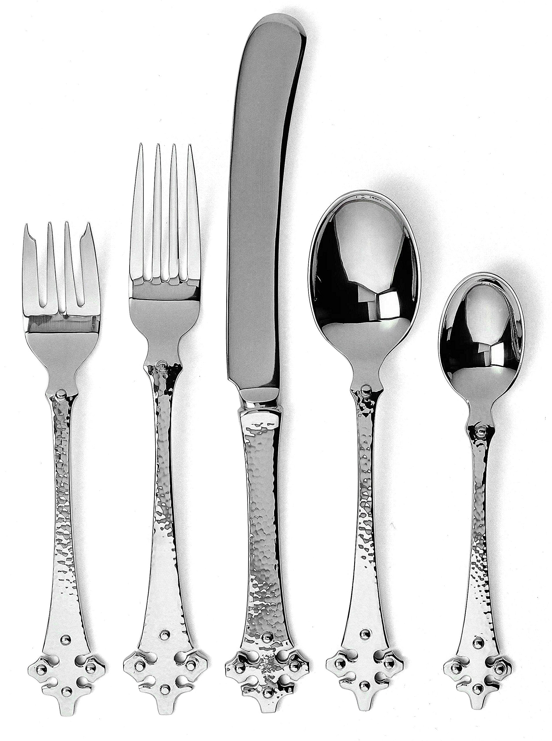 Celtic 18/10 Stainless Hammered Finish 5pc Place Setting