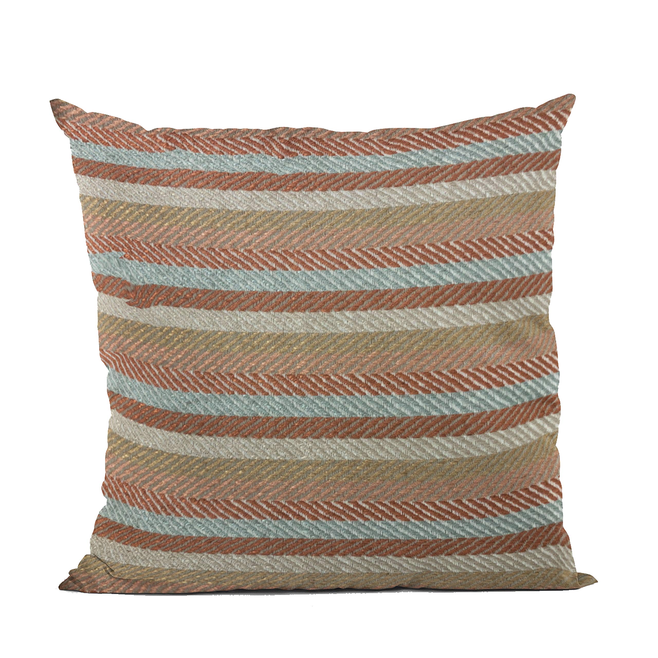 Plutus Brands Brown Plutus Tracks Stripe Luxury Throw Pillow 18 in x 18in, Double Sided 18 x 18”
