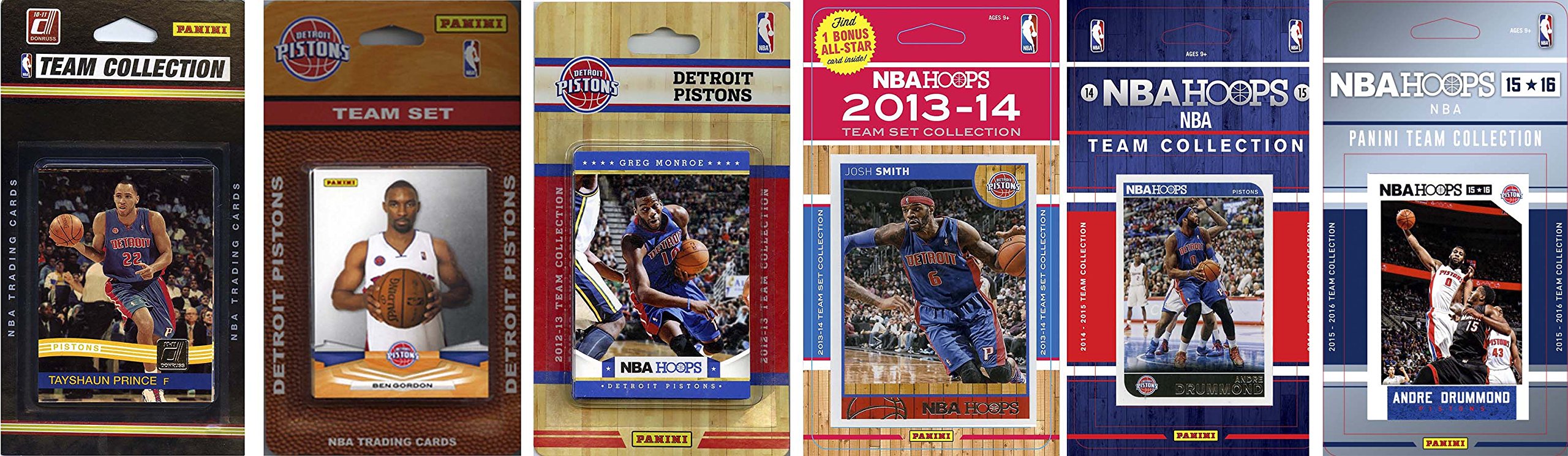 NBA Detroit Pistons 6 Different Licensed Trading Card Team Sets