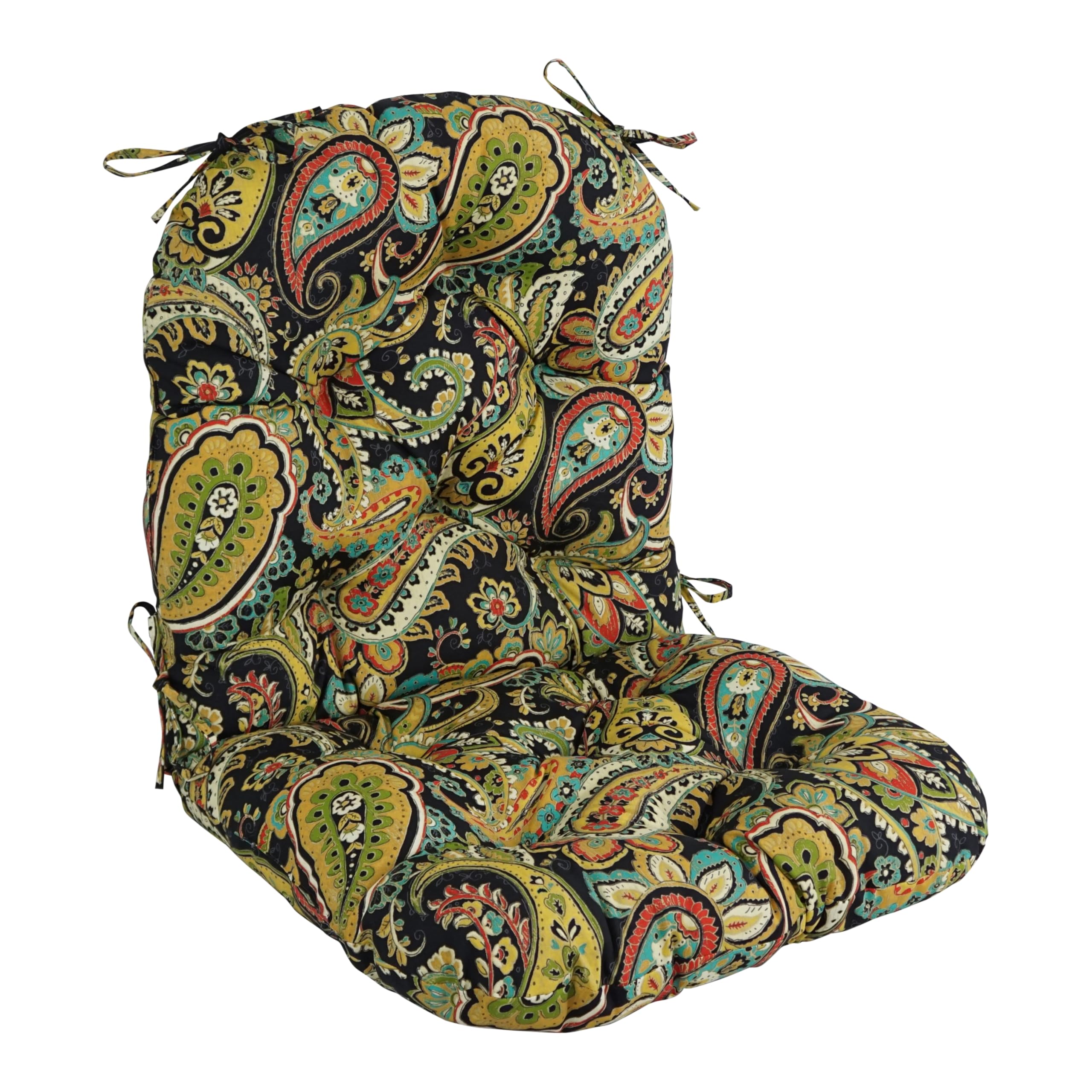 48-inch by 24-inch Patterned Outdoor Spun Polyester Swivel Rocker Cushion