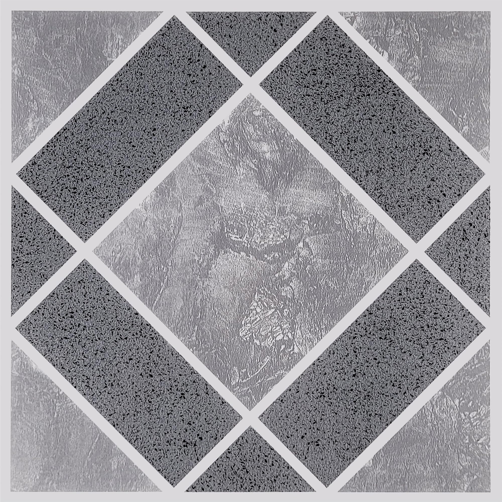 NEXUS Light & Dark Blue Diamond Pattern 12 Inch x 12 Inch Self Adhesive Vinyl Floor Tile #303 - 20 Tiles