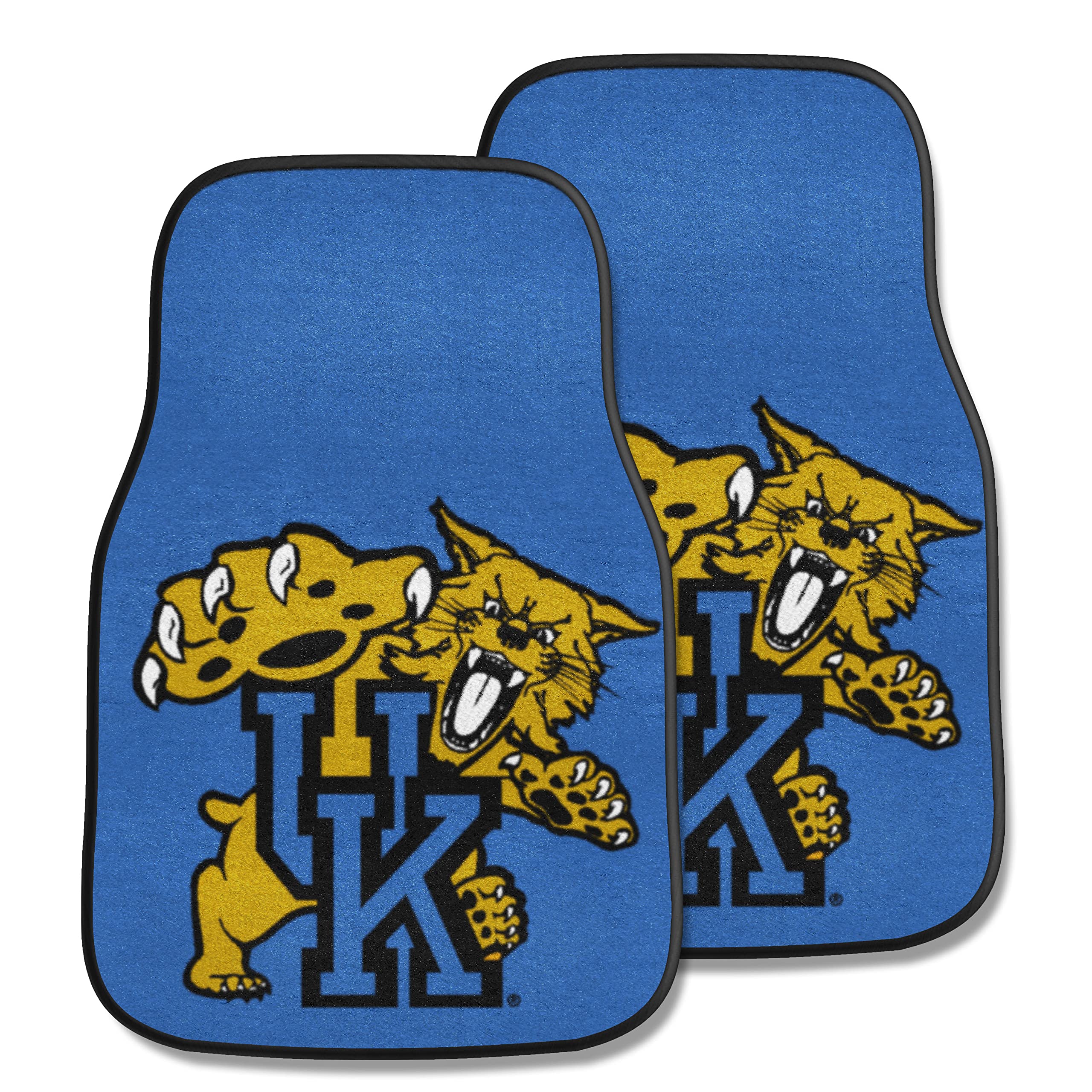 Fanmats 5170 Kentucky Wildcats Front 2-Piece Team Logo Carpet Car Mat Set Front Row Automotive Floor Mats Non-Slip Backing Team 