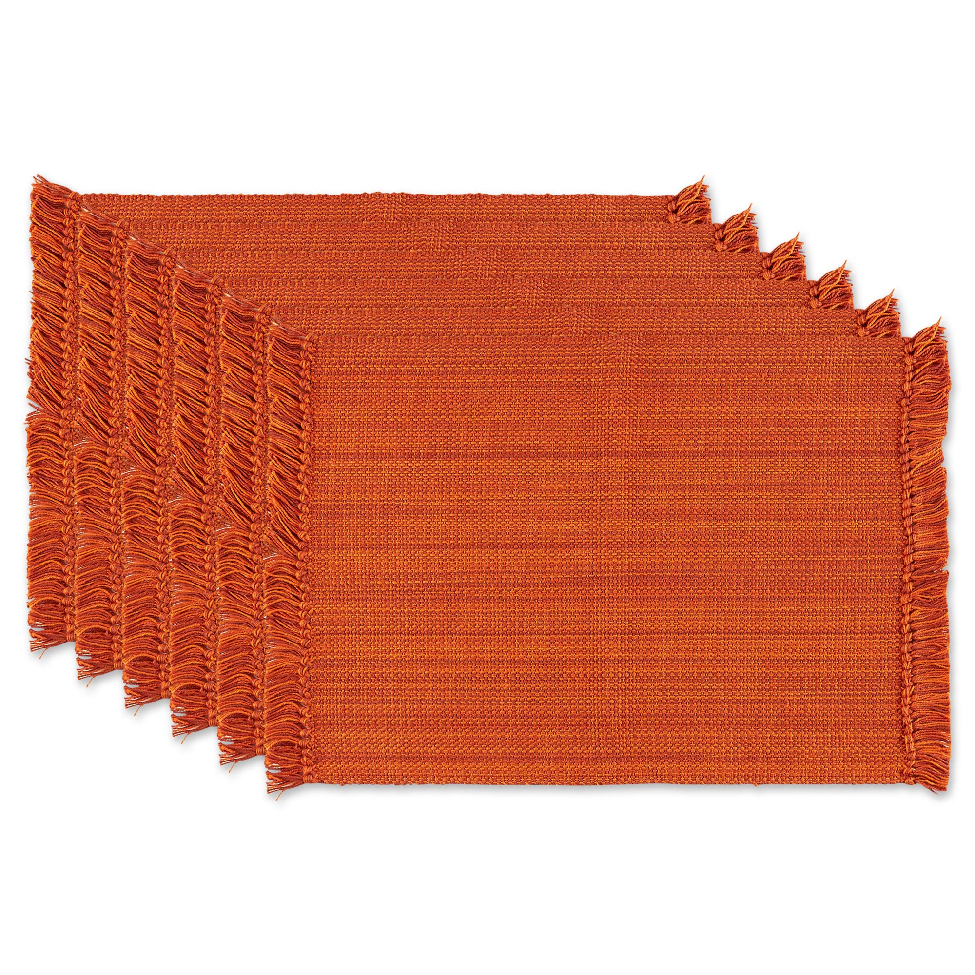 Dii Variegated Tabletop Collection, Placemat Set3X19, Burnt Orange, 6 Piece