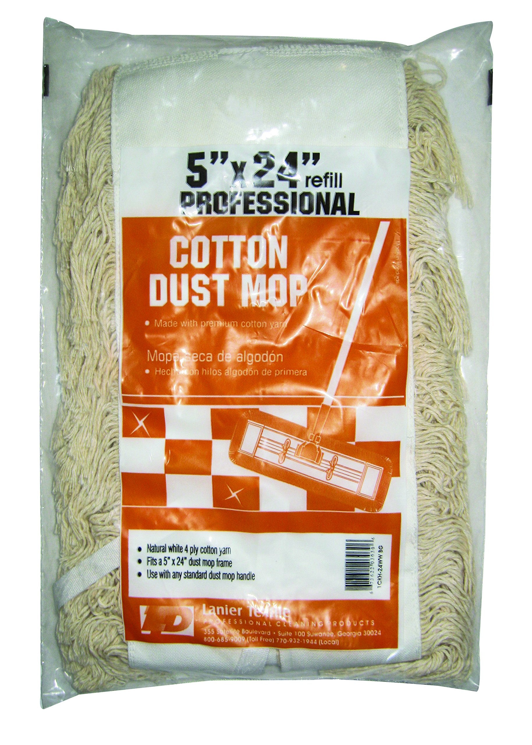 Lanier Dust Mop Head Refill Cotton Yarn 5  X 24  Bagged