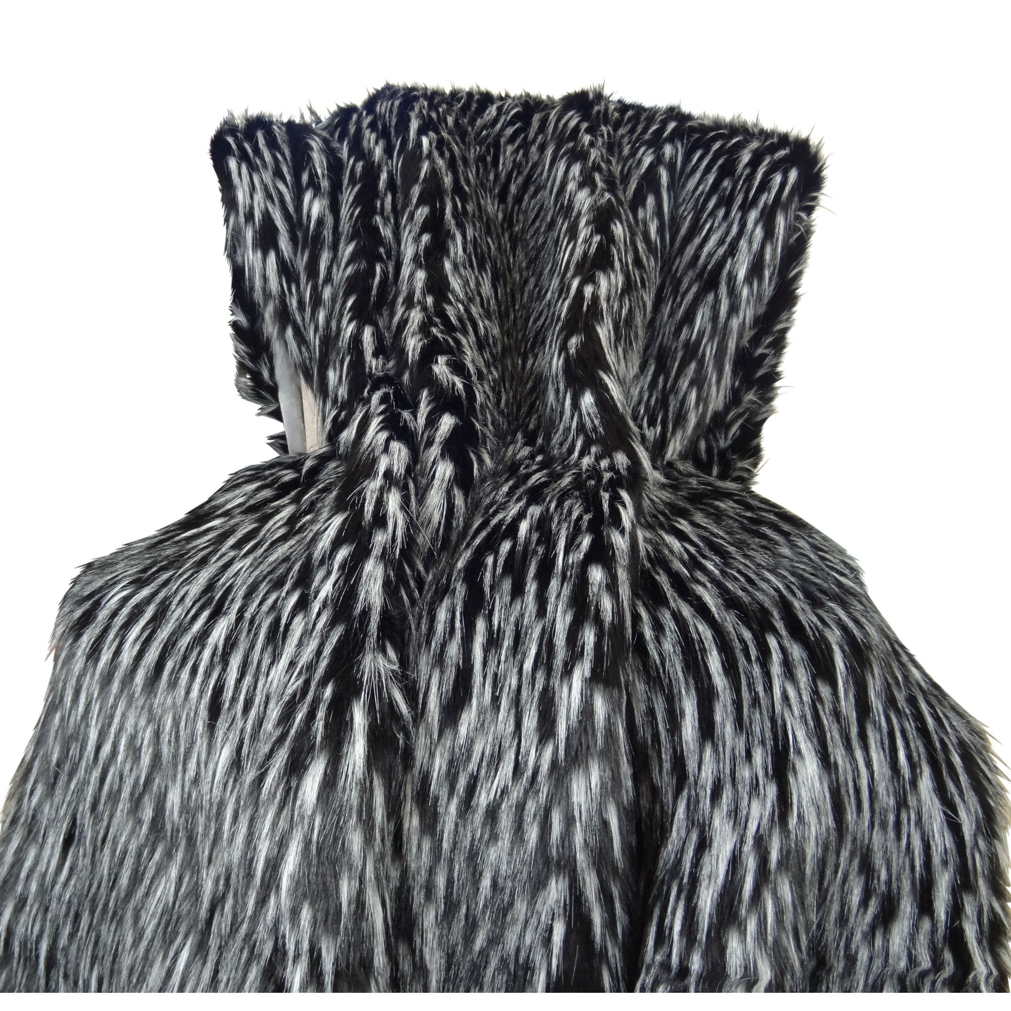 Plutus Brands Wolf Fur Throw Pillow, 60 X 84, Black/White