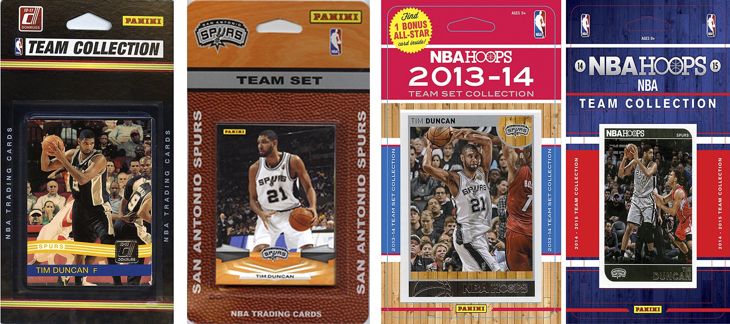 NBA San Antonio Spurs 4 Different Licensed Trading Card Team Sets