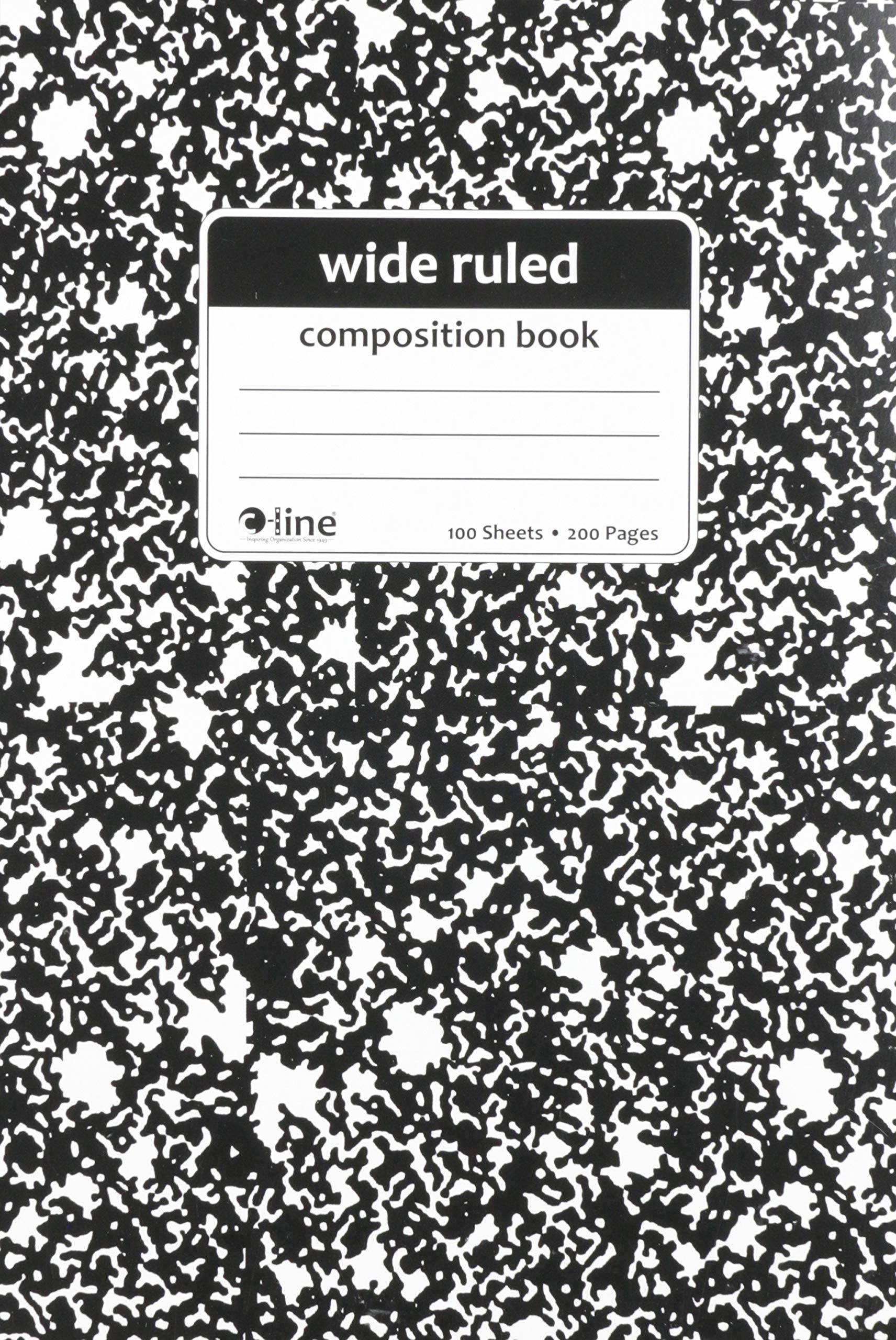 Composition Notebook, Wide Ruled, Black Marble, 1/EA (Set of 12 EA)