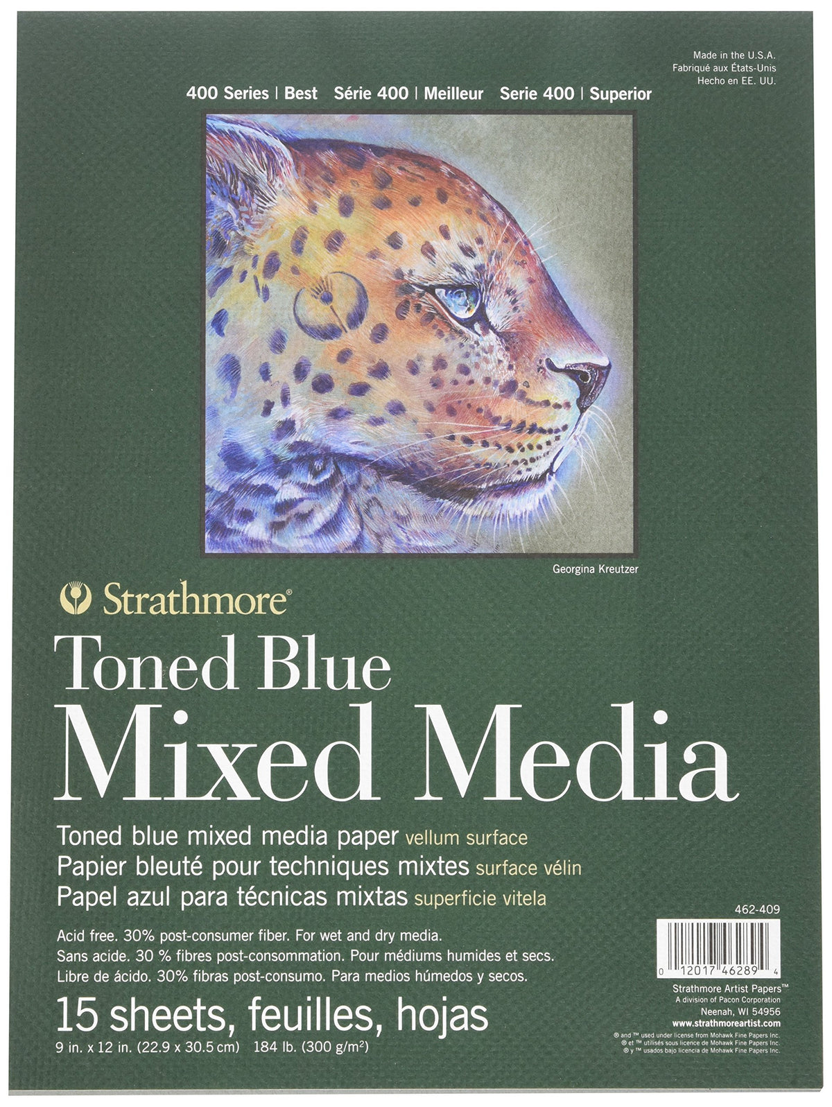 Strathmore 400 Series Mixed Media Pad Tone Blue 9X12-15 Sheets -62462409