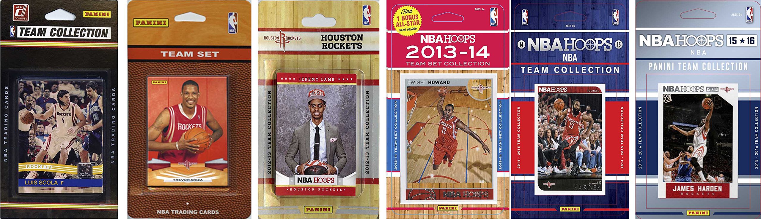 NBA Houston Rockets 6 Different Licensed Trading Card Team Sets