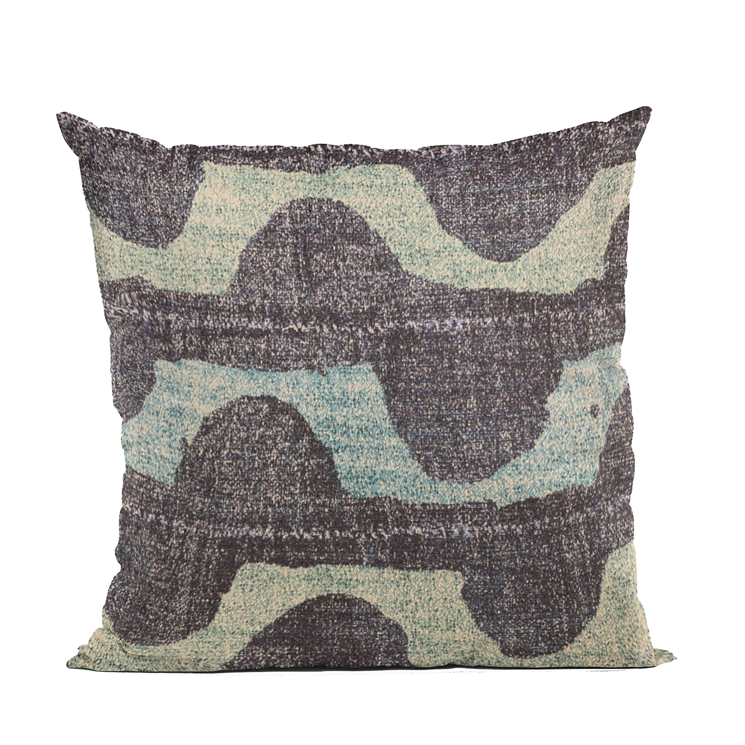 Plutus Brands Blue Plutus Shores Stripe Luxury Throw Pillow 20 in x 20in, Double Sided 20 x 20”