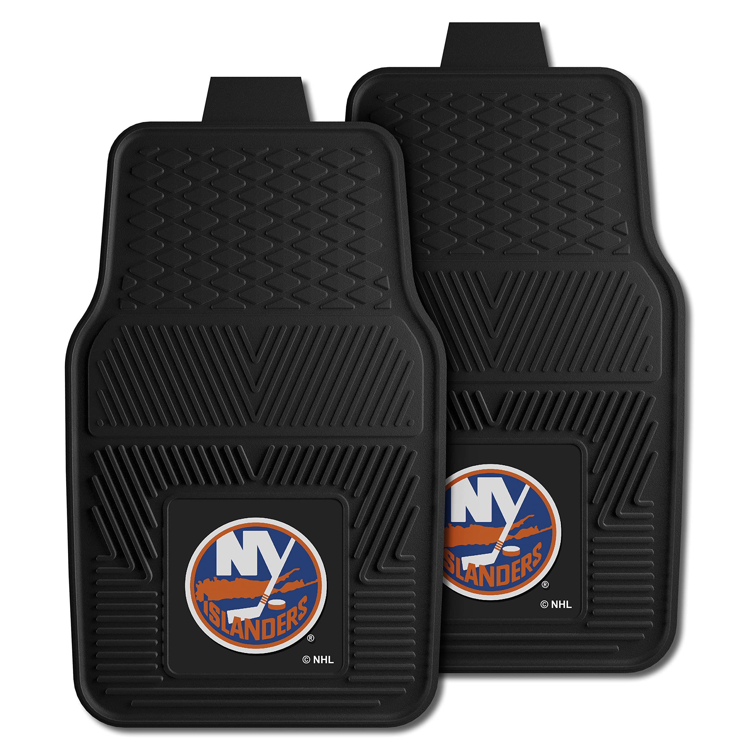 Fanmats 10464 New York Islanders 2-Piece Heavy Duty Vinyl Car Mat Set, Front Row Floor Mats, All Weather Protection, Universal F
