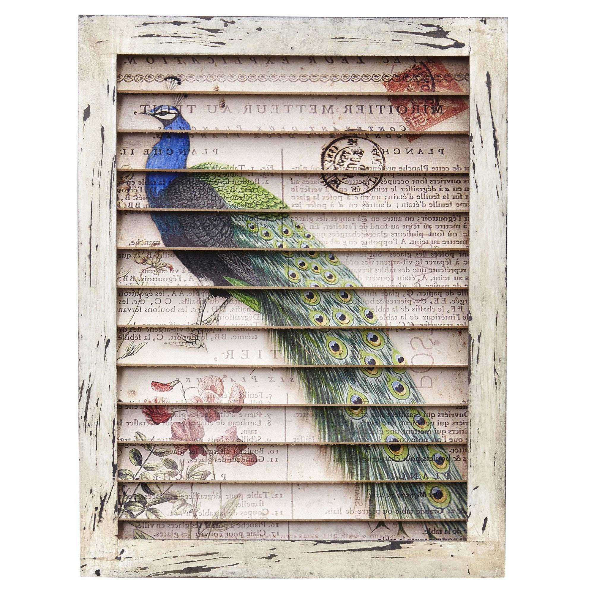 Nearly Natural 7022 Peacock Window Shutter Wall Decor