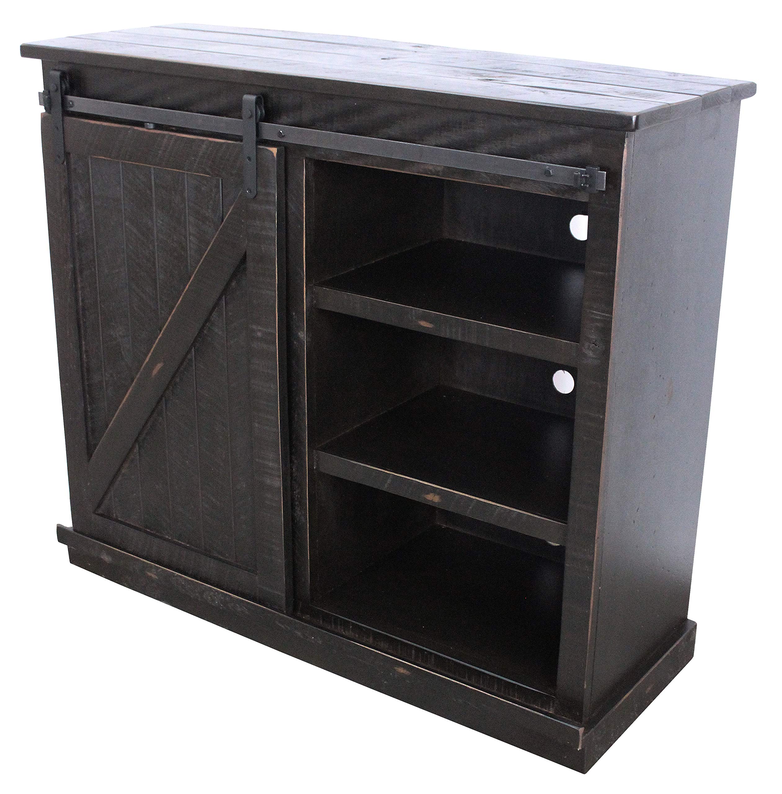 American Heartland Mfg. 47  Tall Quaint Tv Stand, Rustic Antique Black