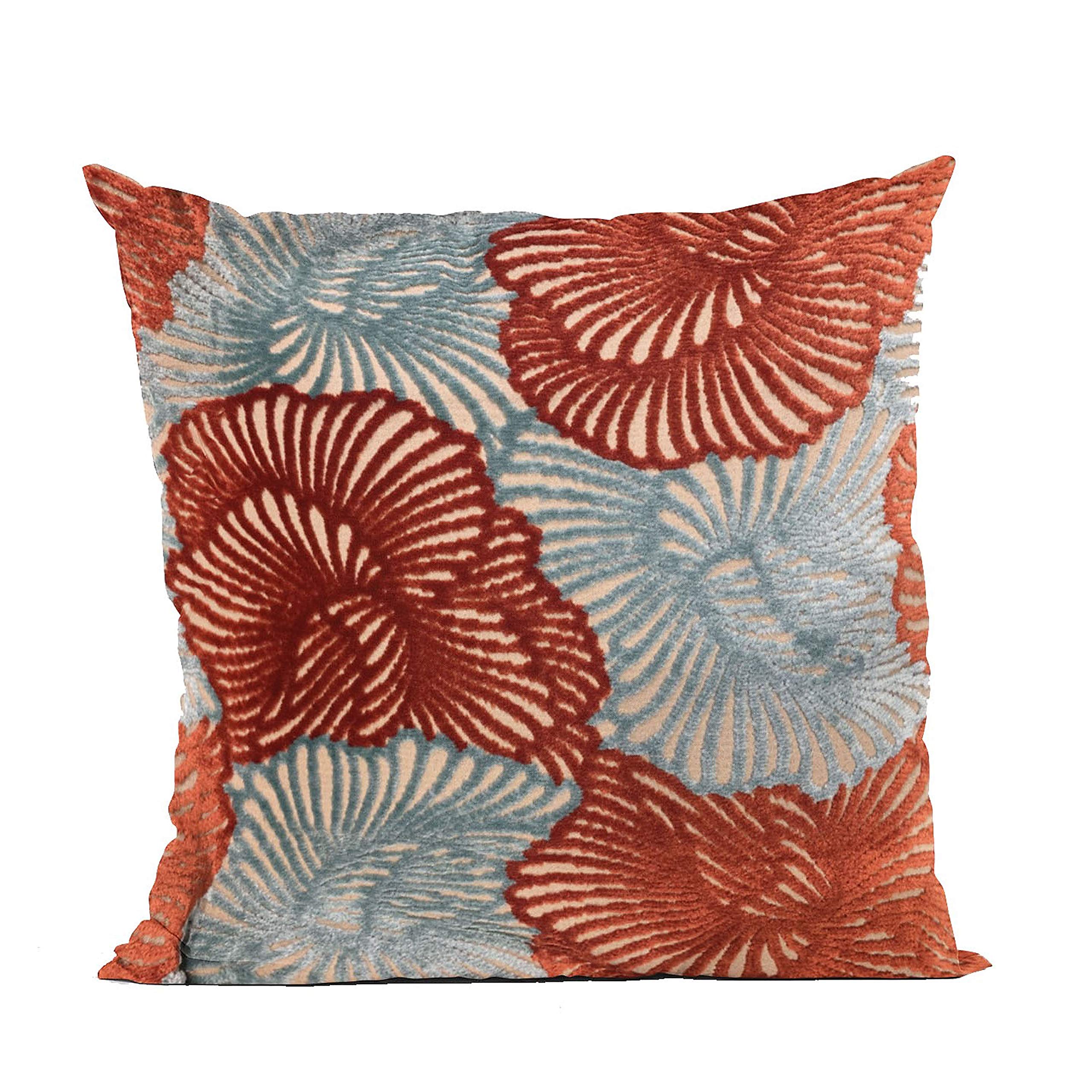 Plutus Brands Red, Blue Plutus Plush Damask Luxury Throw Pillow 22 in x 22in, Double Sided 22 x 22”