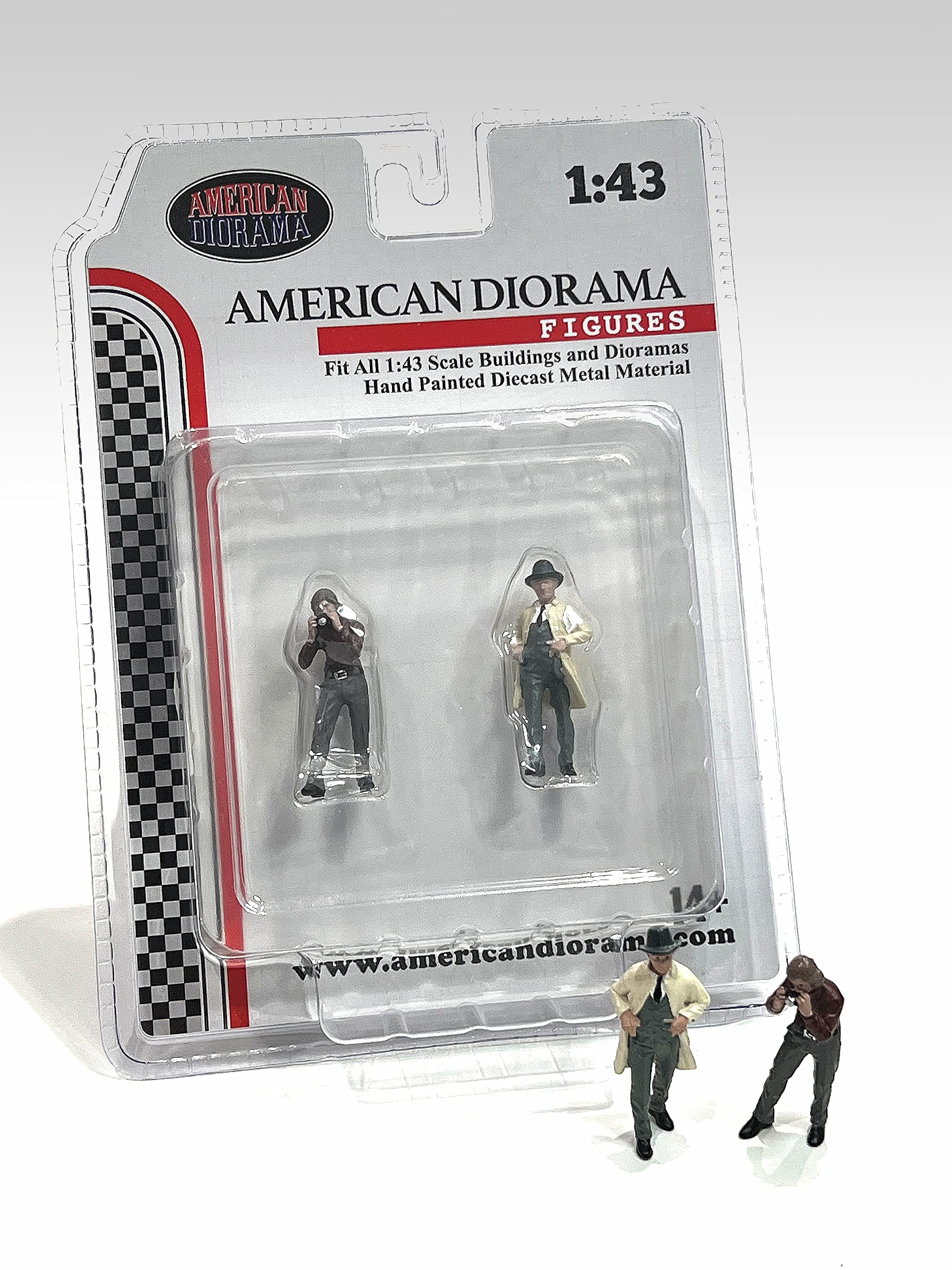 Race Day Two Diecast Figures Set 3 for 1/43 Scale Models by American Diorama