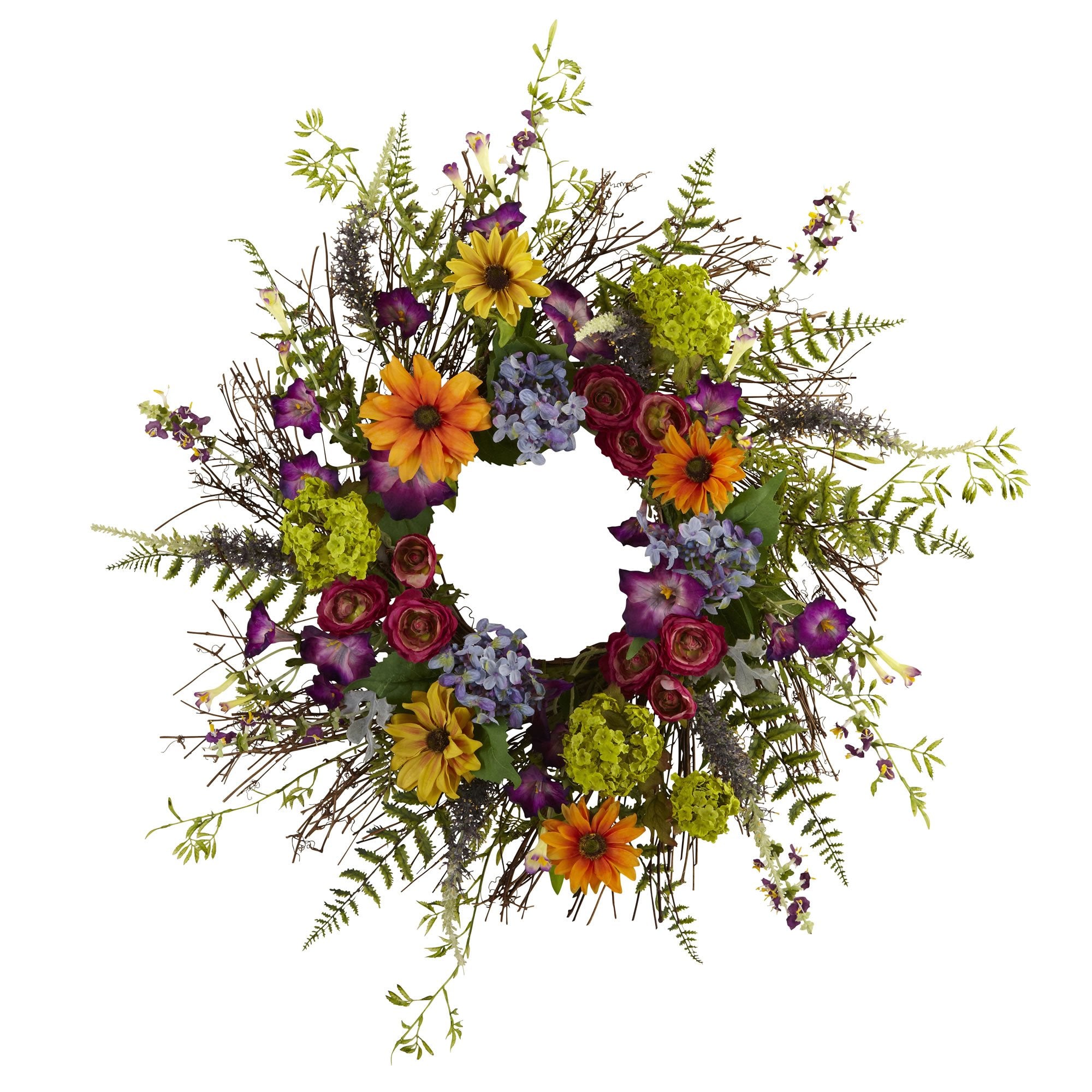 24????Spring Garden Wreath w/Twig Base