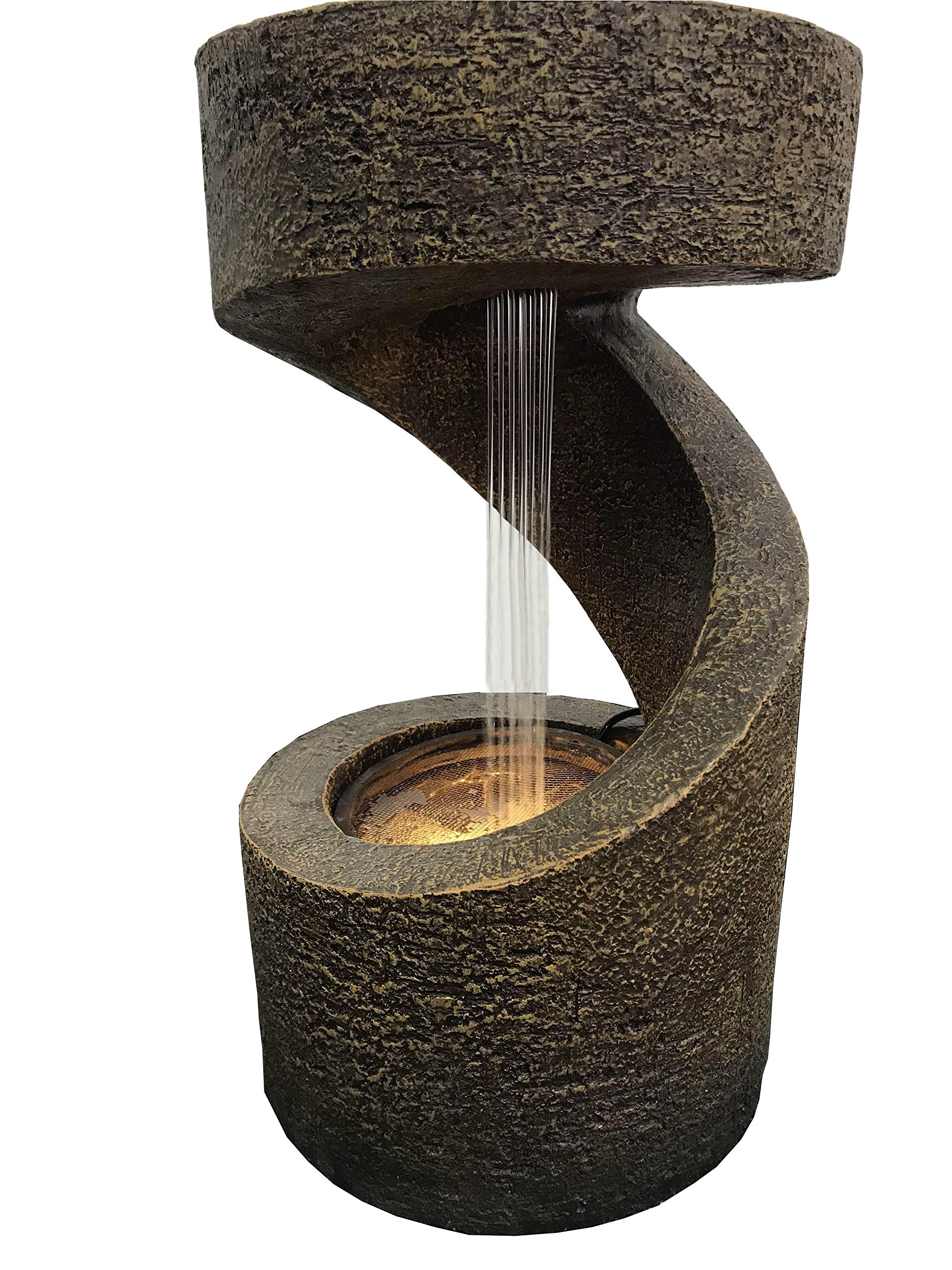 Hi-Line Gift Ltd 79554-F 14 Wodden Fountain with LED