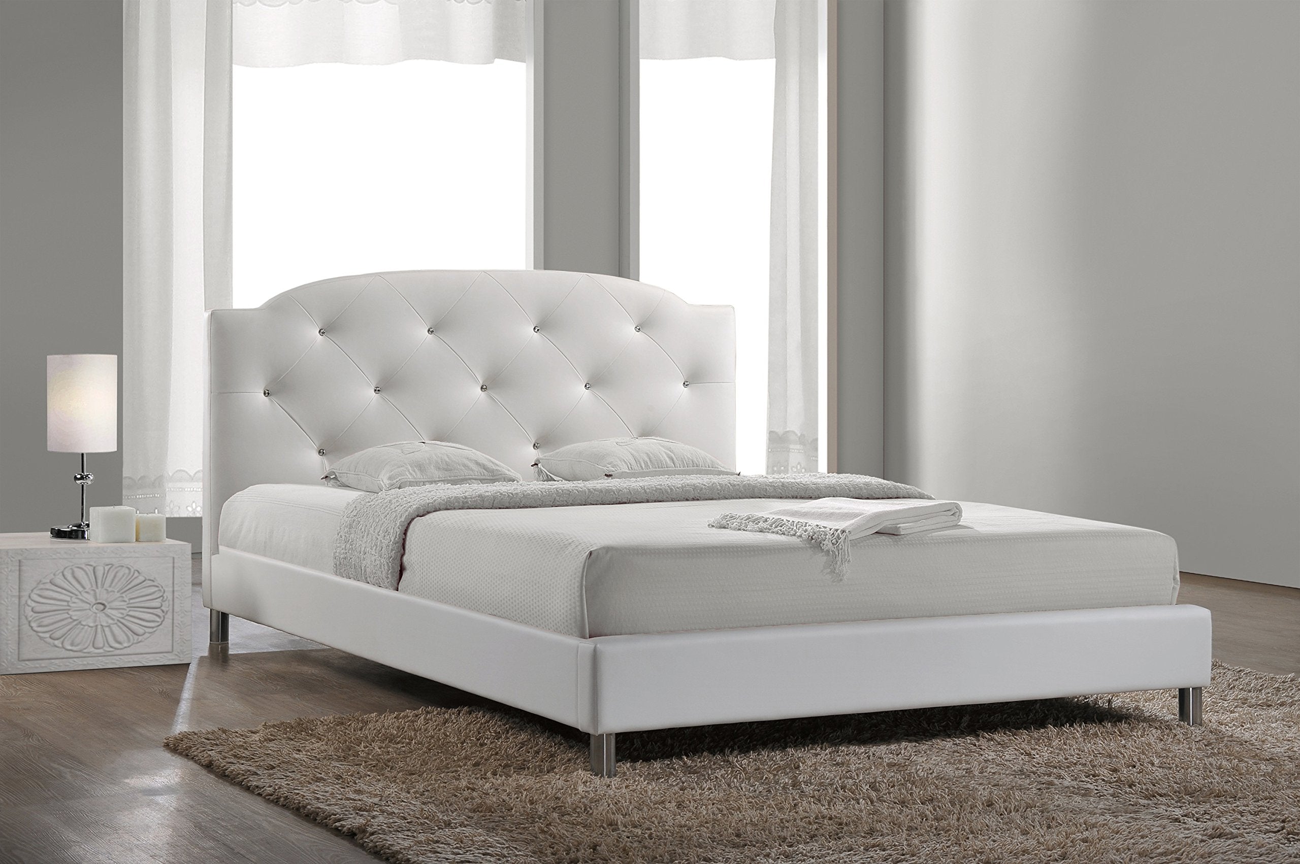 Baxton Studio Bbt6440-Full-White Platform, Full, White