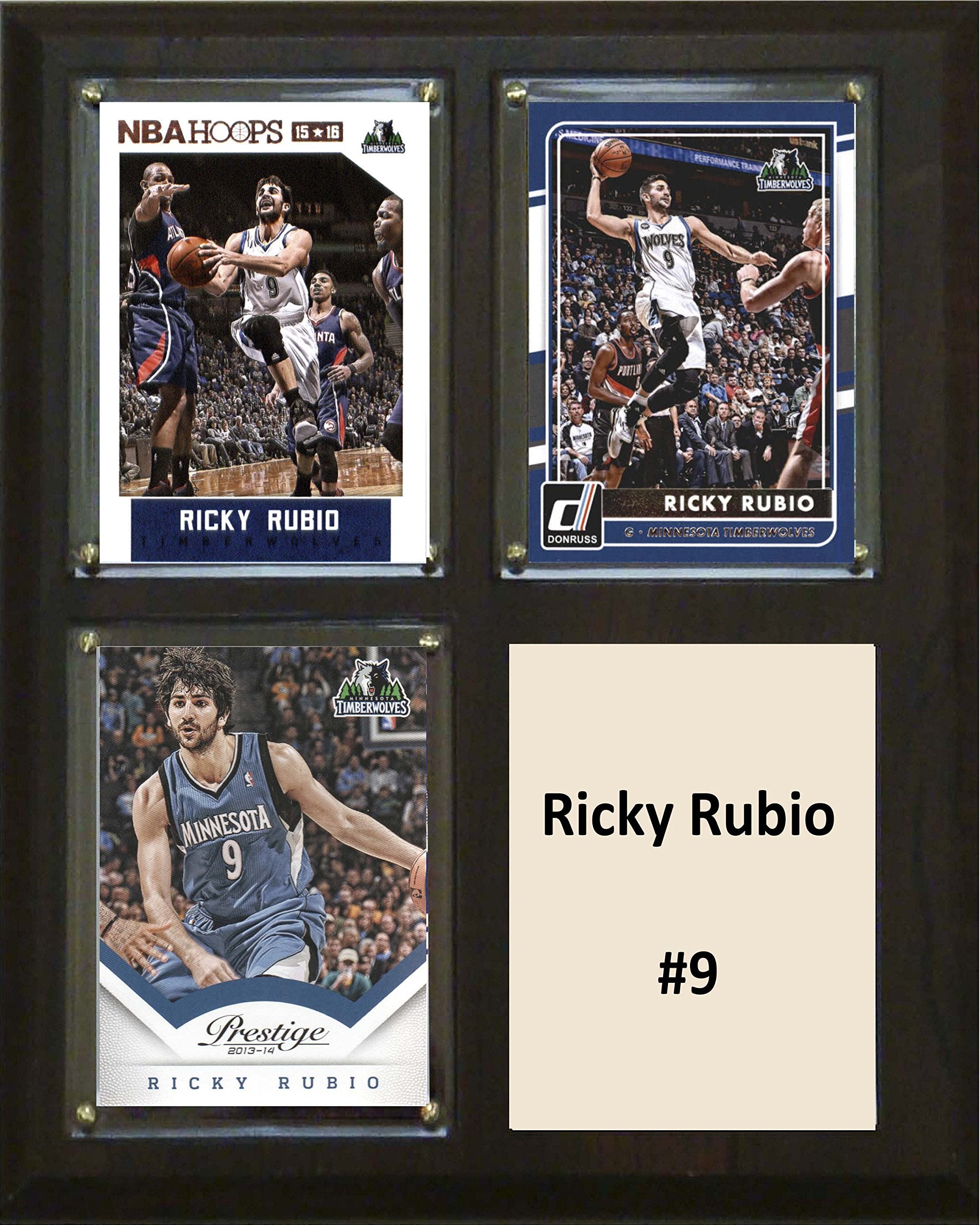 NBA 8x10″ Ricky Rubio Minnesota Timberwolves Three Card Plaque