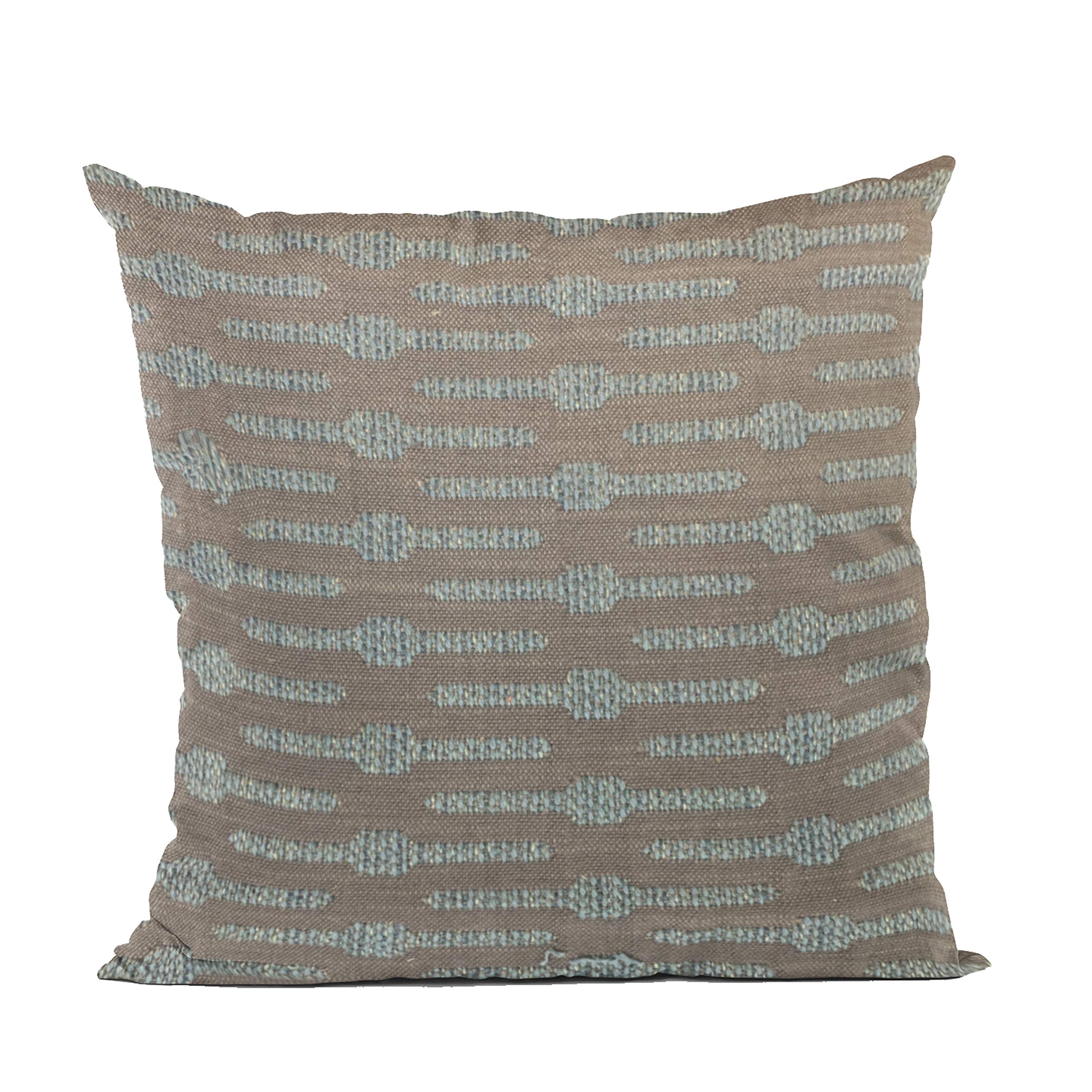 Plutus Brands Blue Plutus Needle Stripe Luxury Throw Pillow 18 in x 18in, Double Sided 18 x 18”